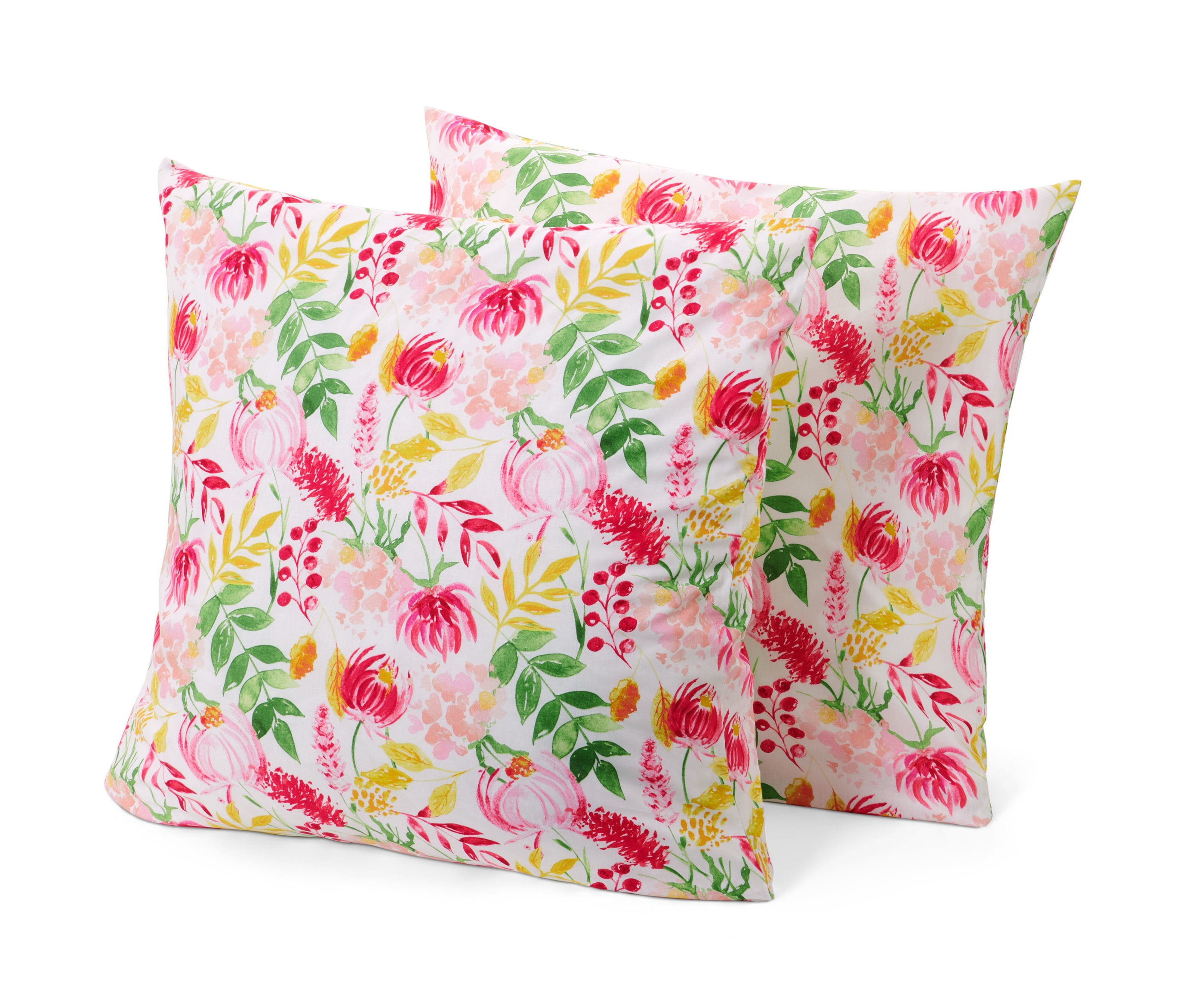 Tchibo - Poszewki na poduszki z bawełny renforcé, 2 sztuki, w kwiaty, ok. 80 x 80 cm
