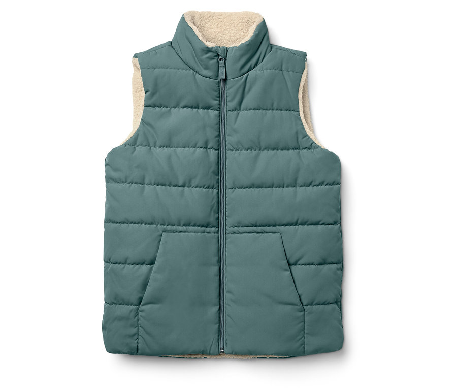 Zielona pikowana kamizelka z podszewką z polaru.