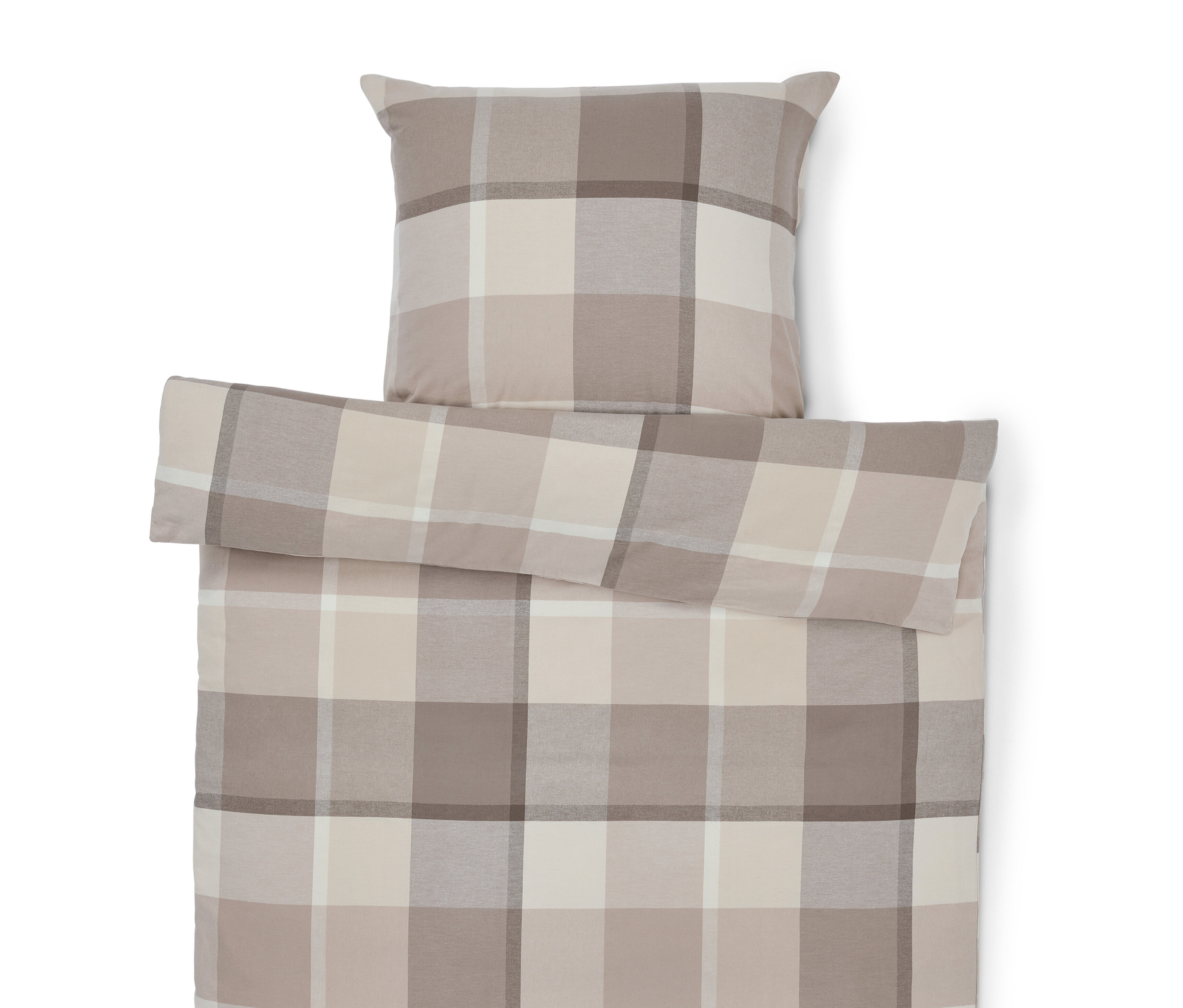 Tchibo - Pościel z flaneli - kolor: beżowy/szary