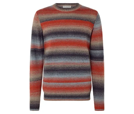 Pasiasty sweter z certyfikowaną wełną RWS.
