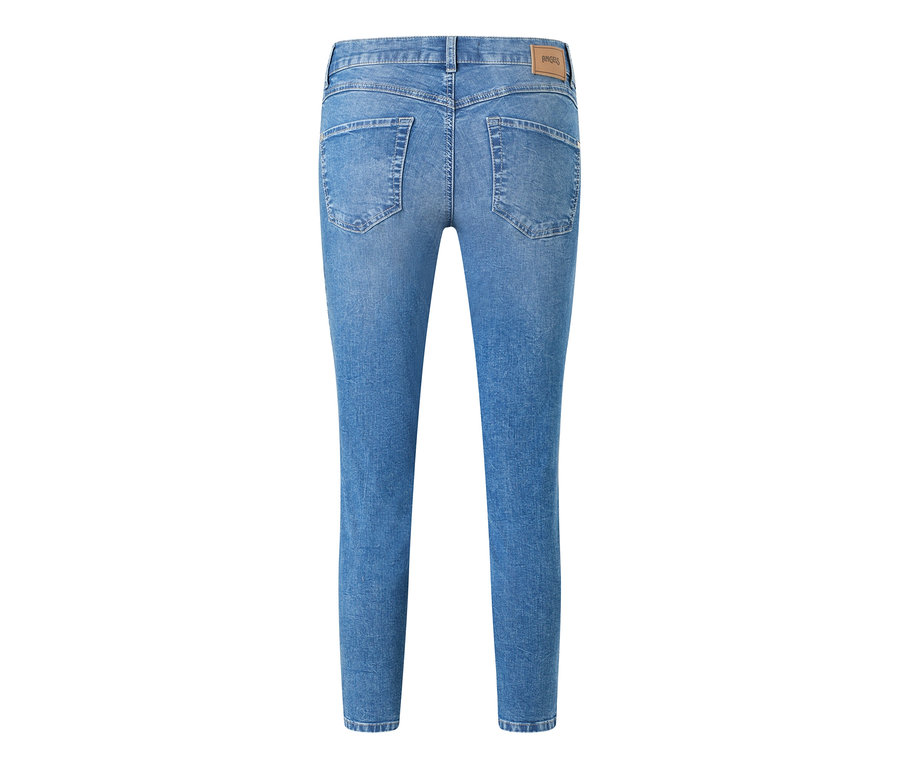 Widok z tyłu jasnoniebieskich dżinsów Angels „Ornella Seam” Slim Fit 7/8.