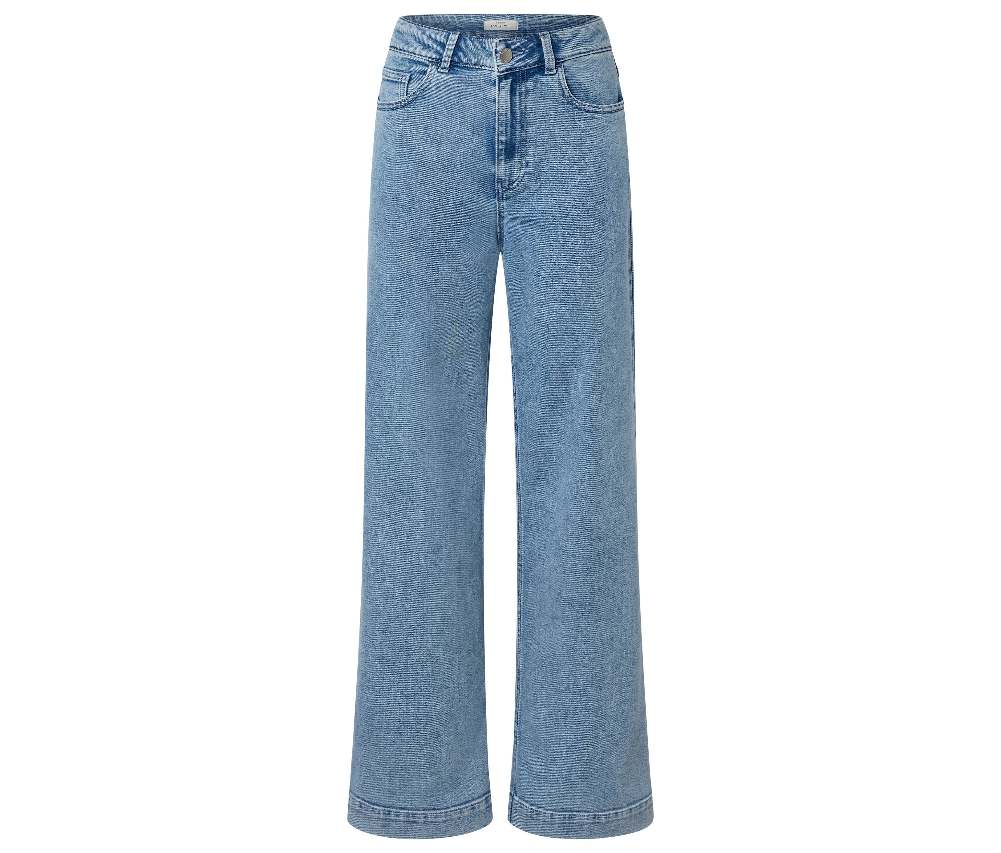 Tchibo - Dżinsy z szerokimi nogawkami – fason „Viki”- niebieski