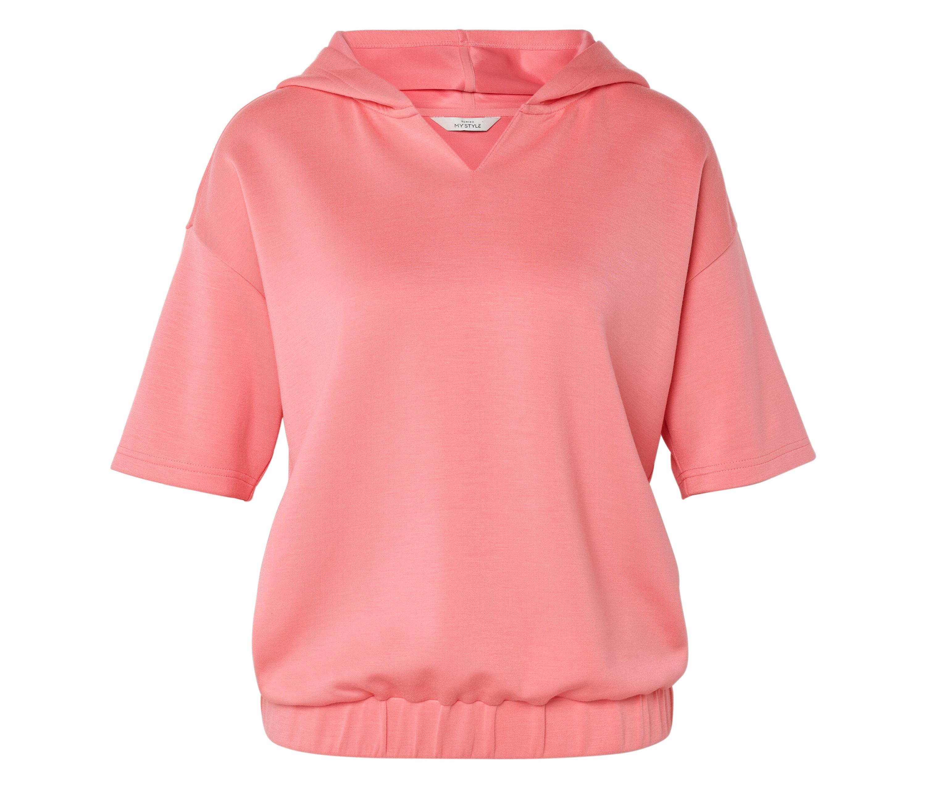 Tchibo - Bluza z kapturem z mieszanki modalu- różowy