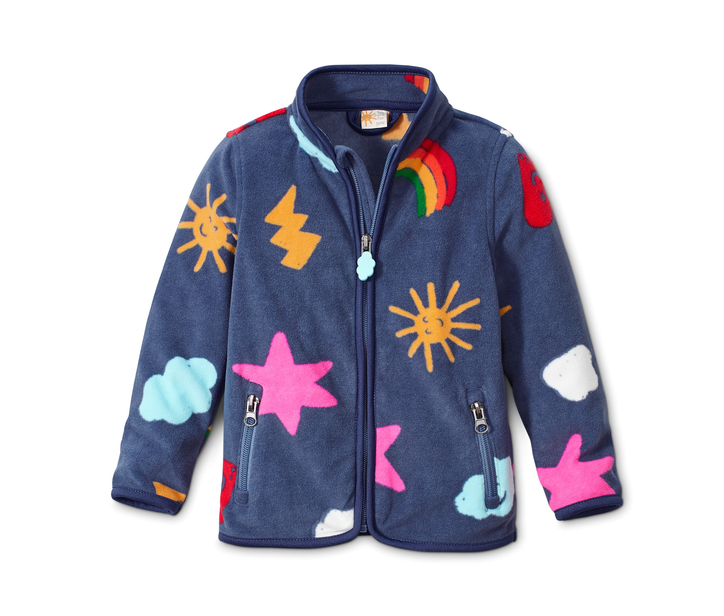 Tchibo - Rozpinana bluza z polaru, niebieski/z nadrukiem