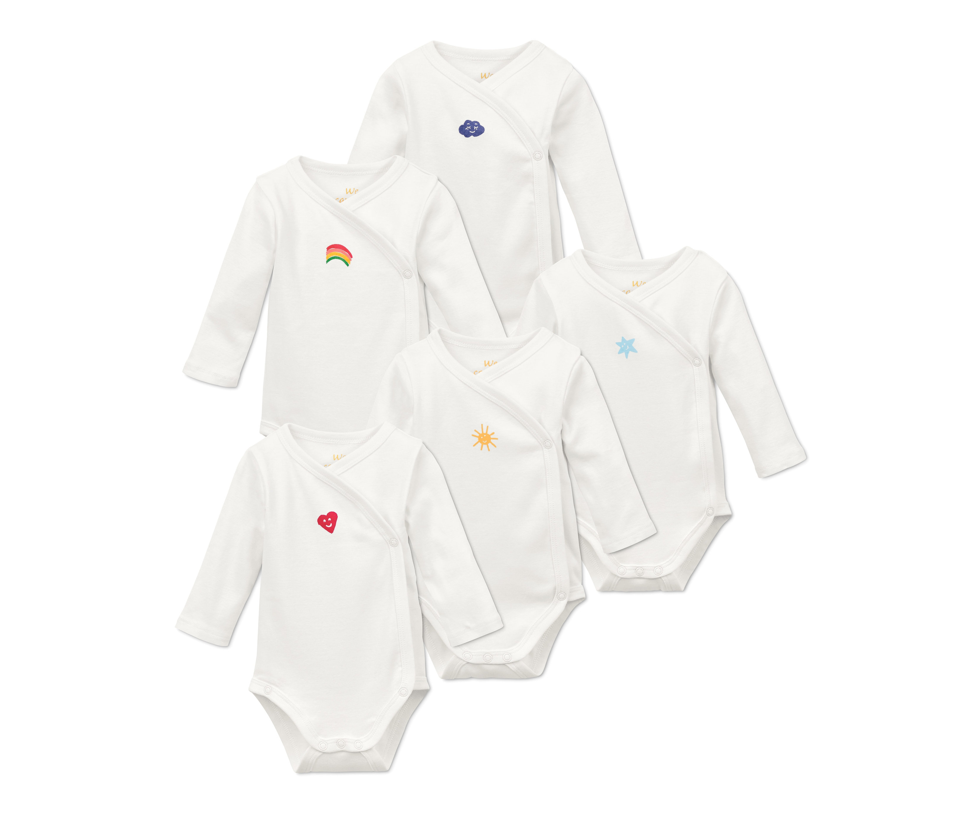 Tchibo - Body z długim rękawem z bawełny ekologicznej- niebieski/zielony/z nadrukiem