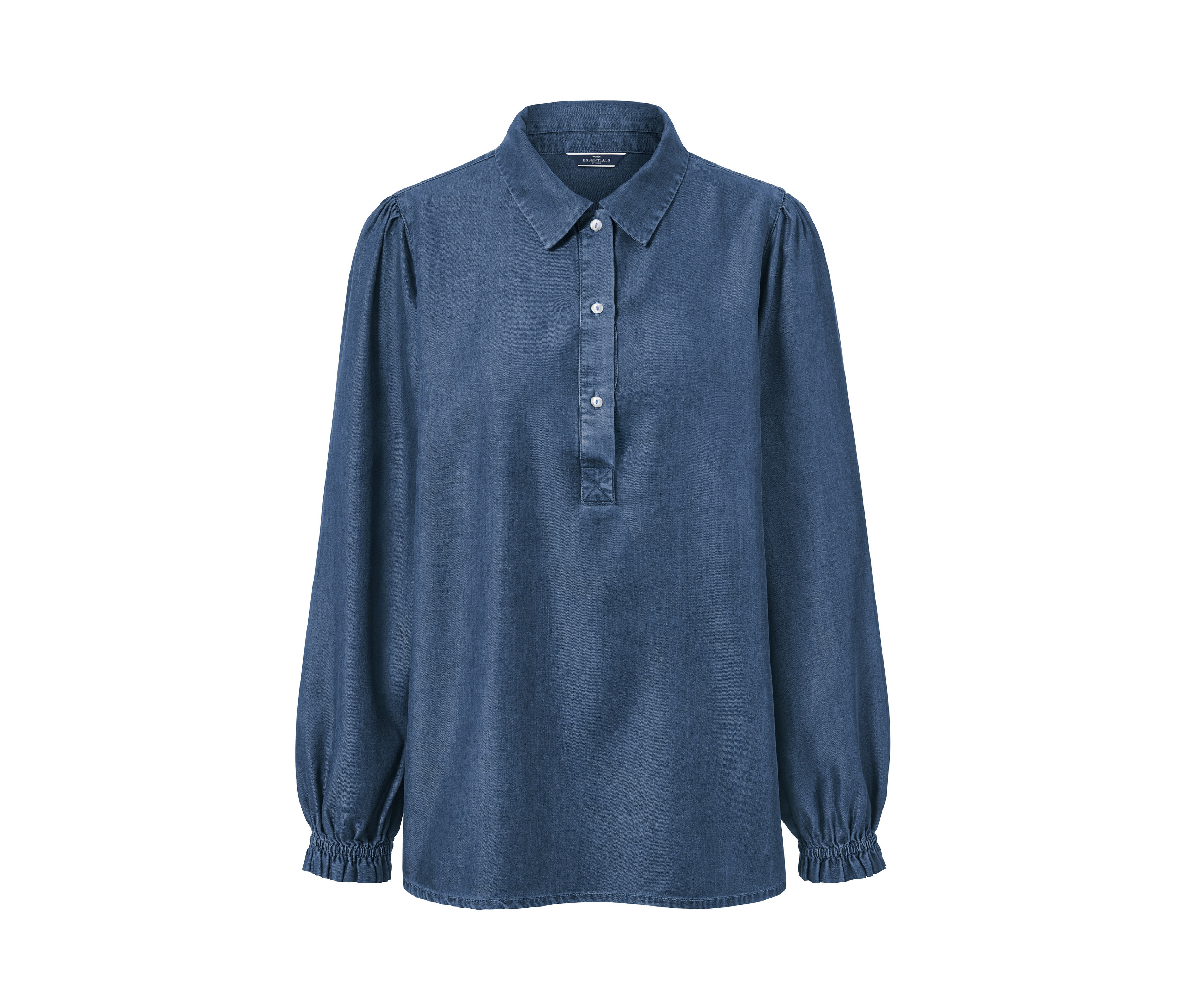 Tchibo - Bluzka dżinsowa z bufiastymi rękawami- niebieski