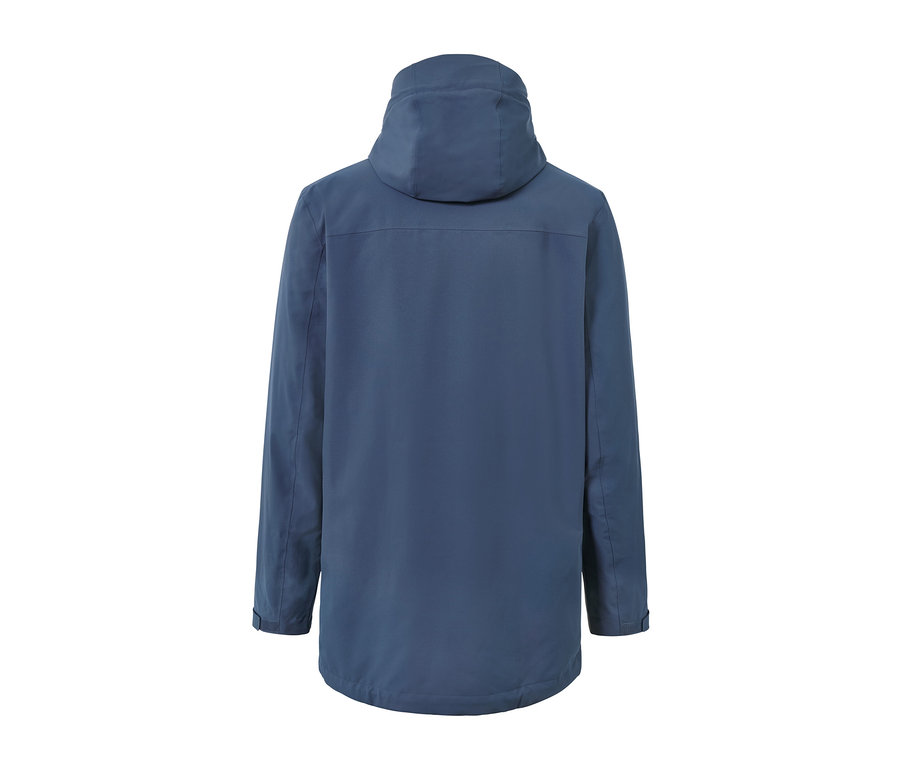 Widok z tyłu kurtki outdoorowej.