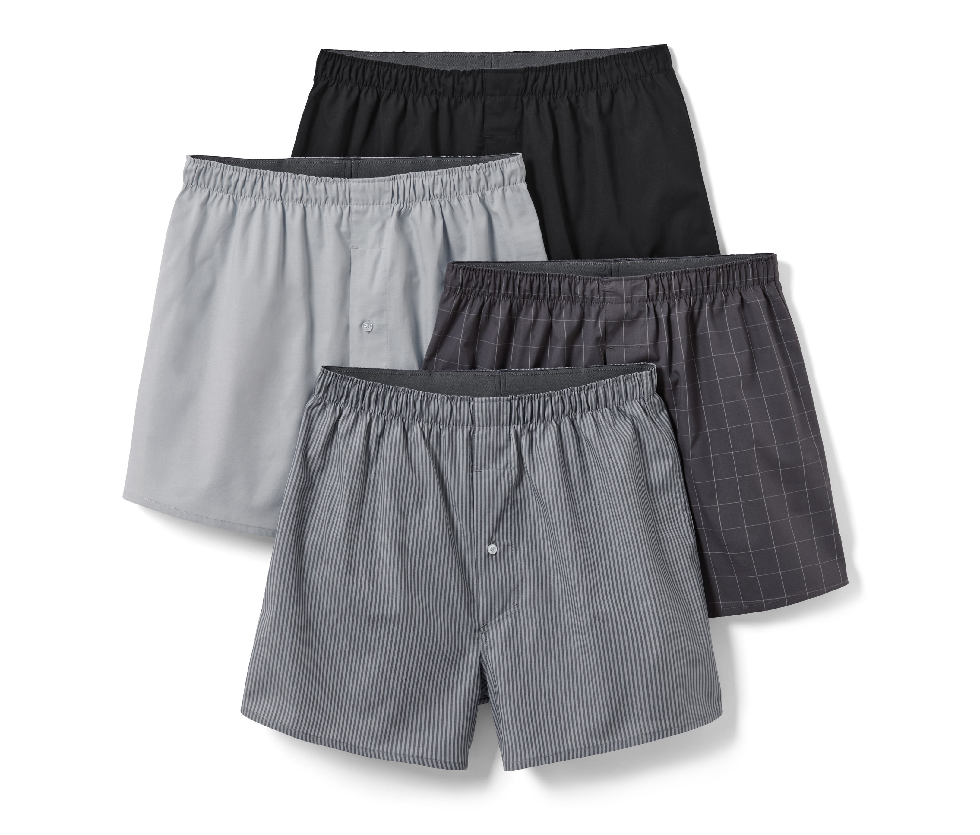 Tchibo - Tkane szorty bokserki, czarny/szary/w kratkę