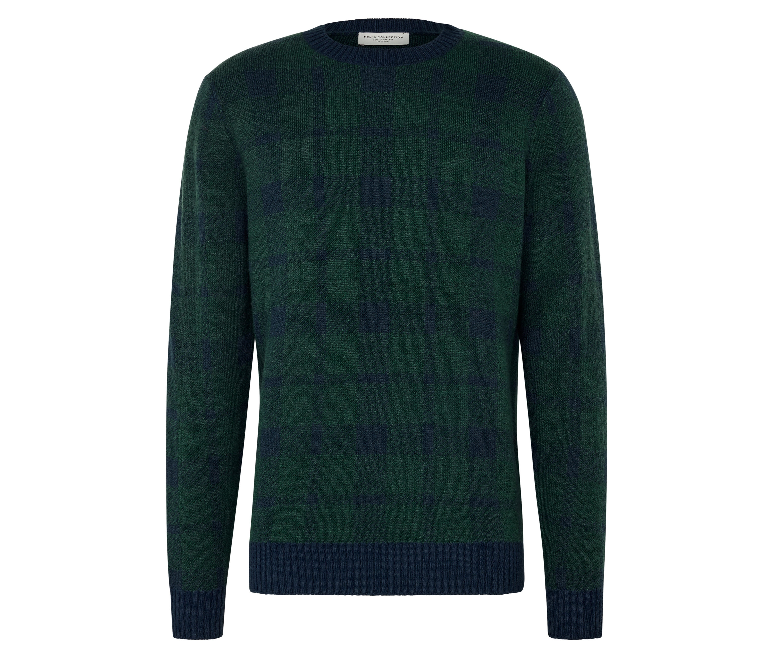 Tchibo - Sweter, niebieski/zielony/w kratkę