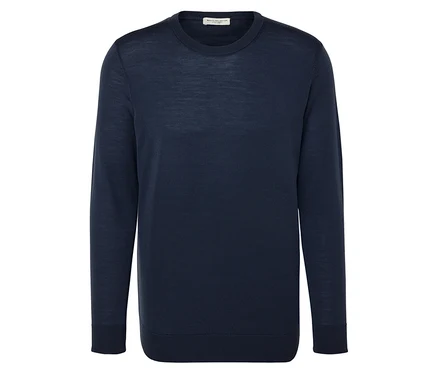 Granatowy sweter z wełny merino.