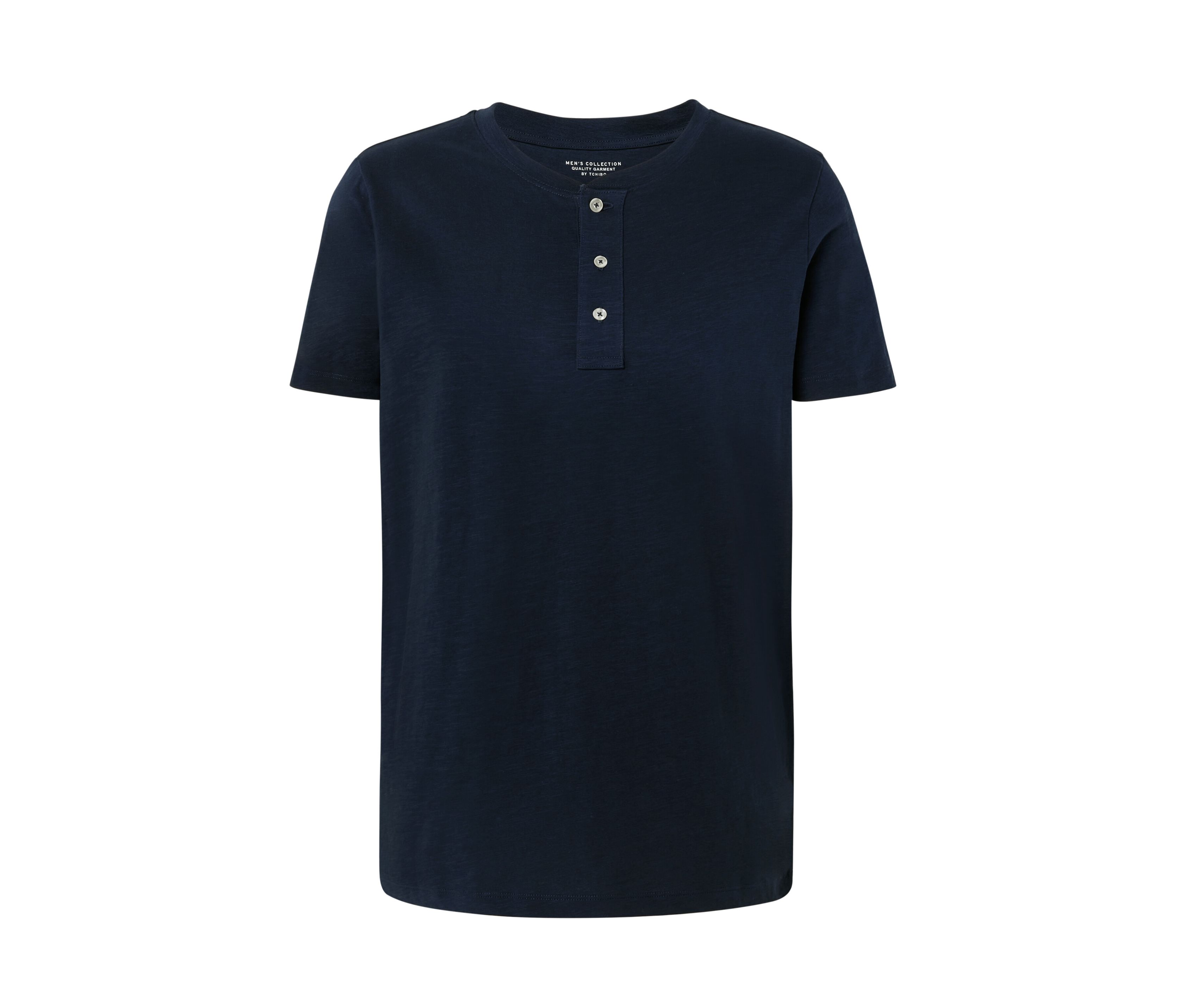 Tchibo - Koszulka henley z krótkim rękawem, niebieski