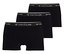 Trzy czarne bokserki Tom Tailor ułożone jedna na drugiej.