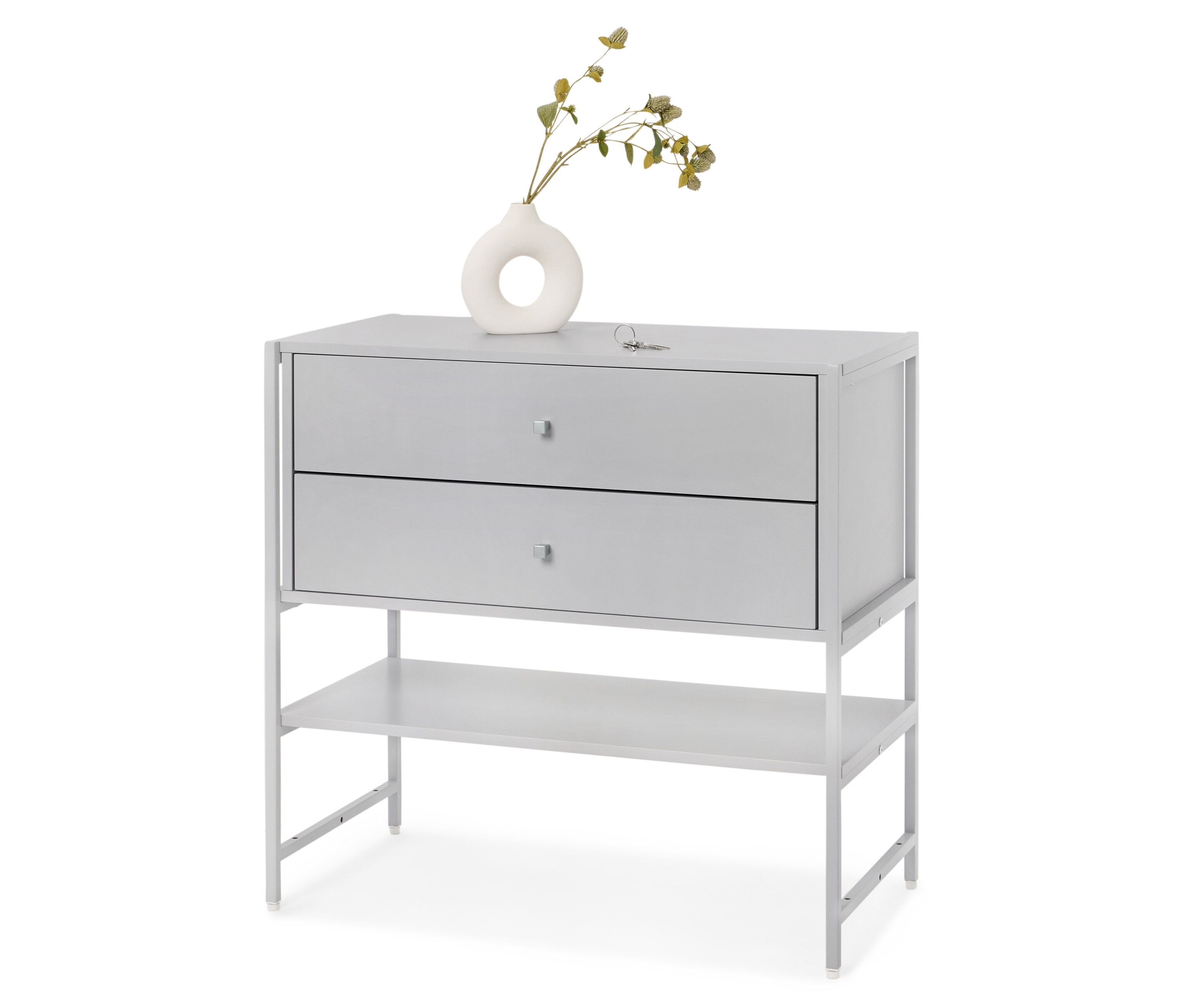 Tchibo - Komoda „Grade” z 2 szufladami - kolor: biały/szary