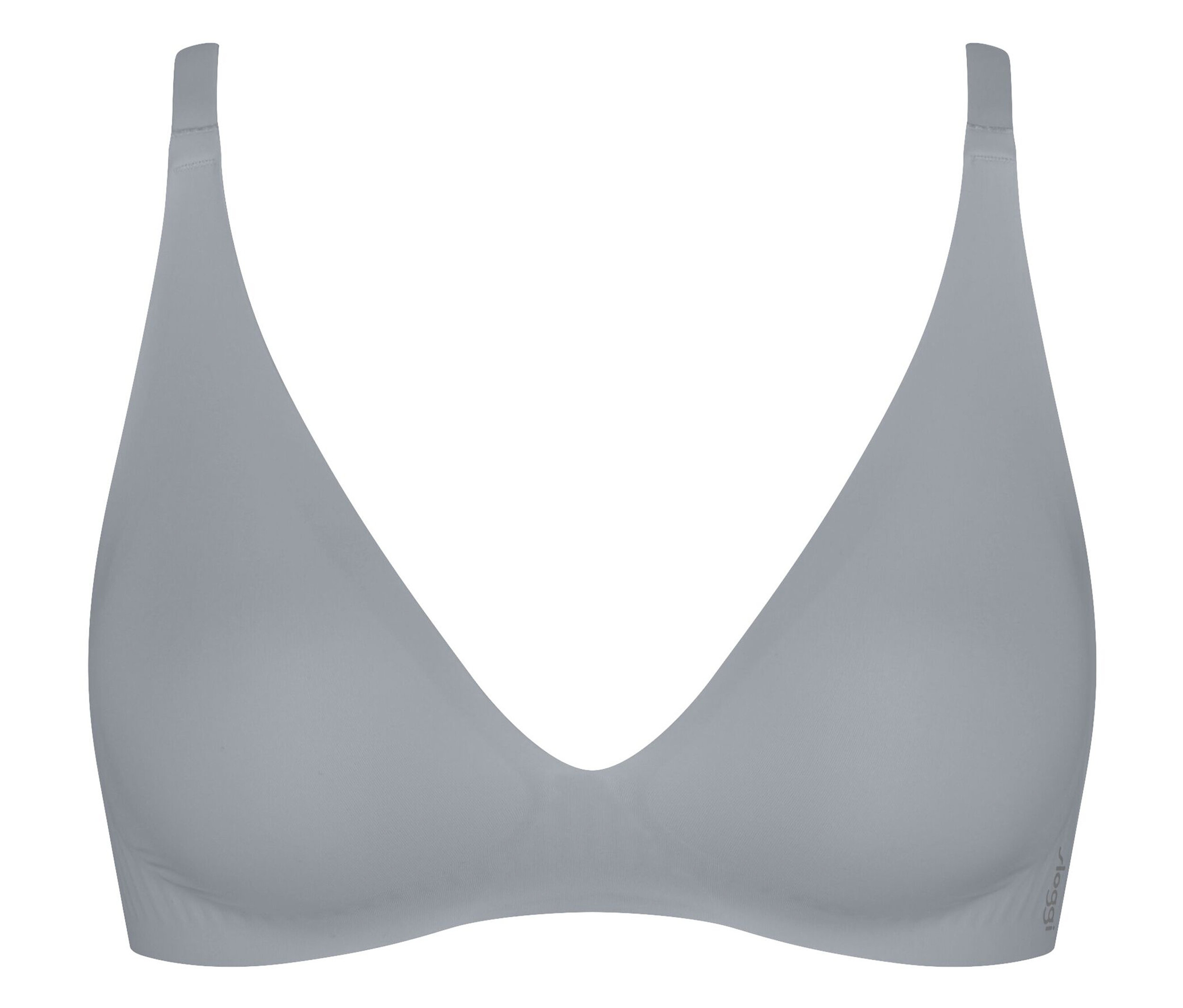 Szary biustonosz z dekoltem w szpic.