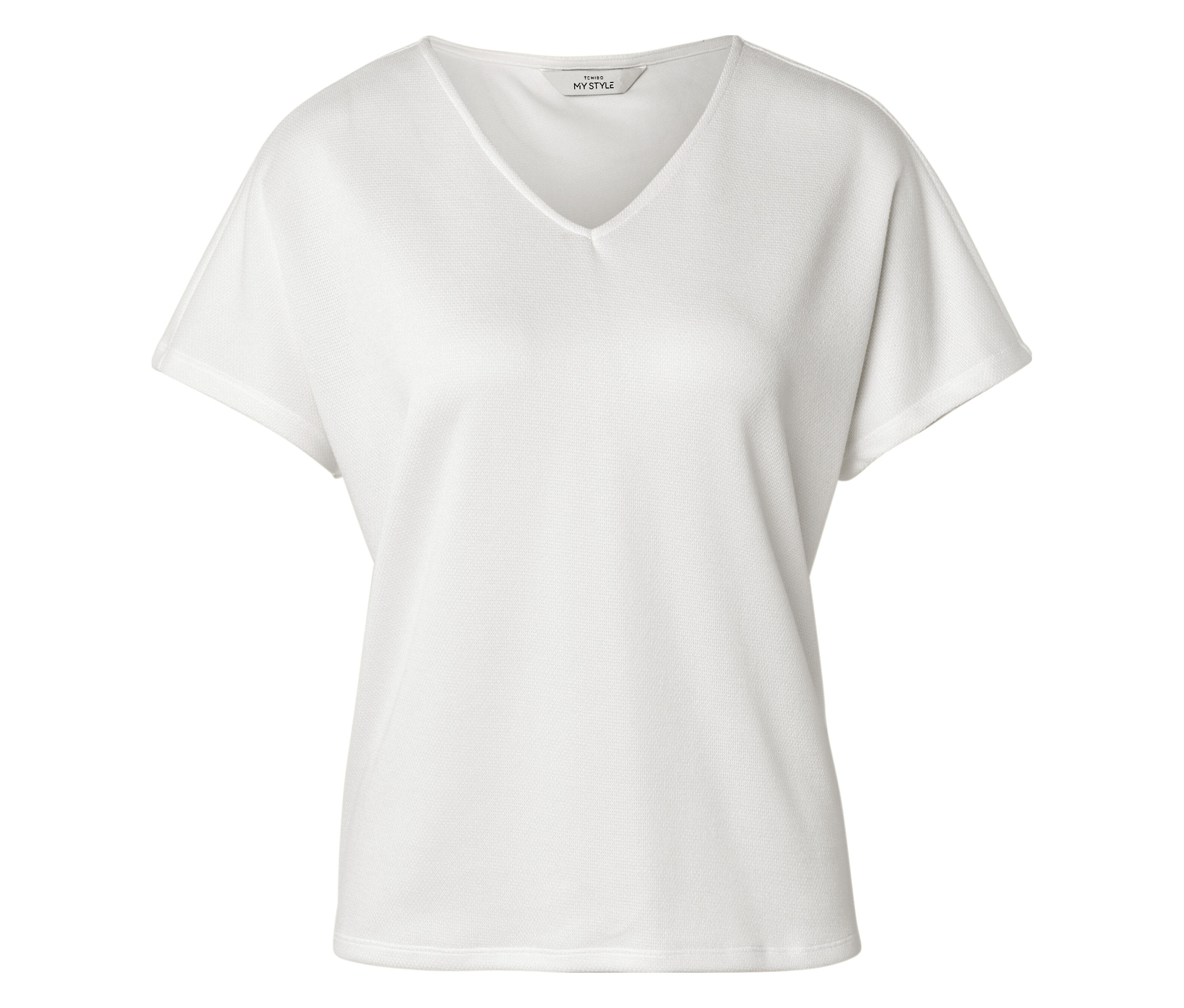 Tchibo - Koszulka z fakturowaną powierzchnią- biały