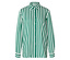 Na białym tle widoczna jest koszula z długim rękawem w pionowe zielono-białe paski.