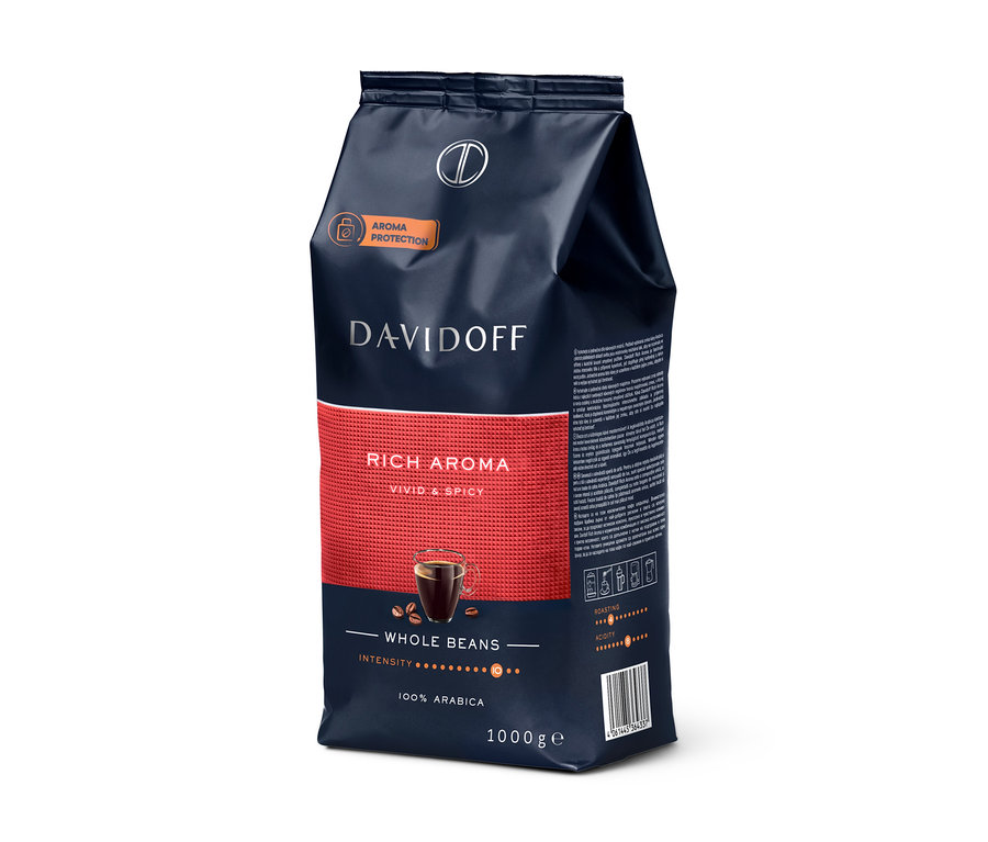 Opakowanie kawy ziarnistej Davidoff Rich Aroma 1 kg.