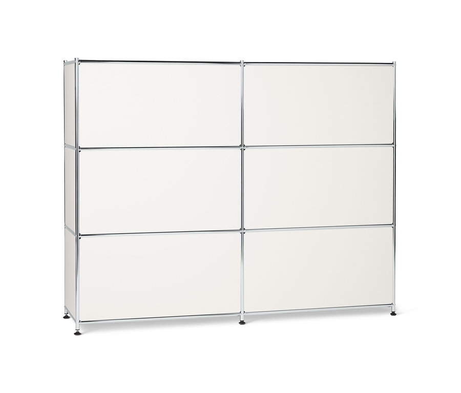 Biała metalowa komoda »CN3« z 6 komorami z klapami.