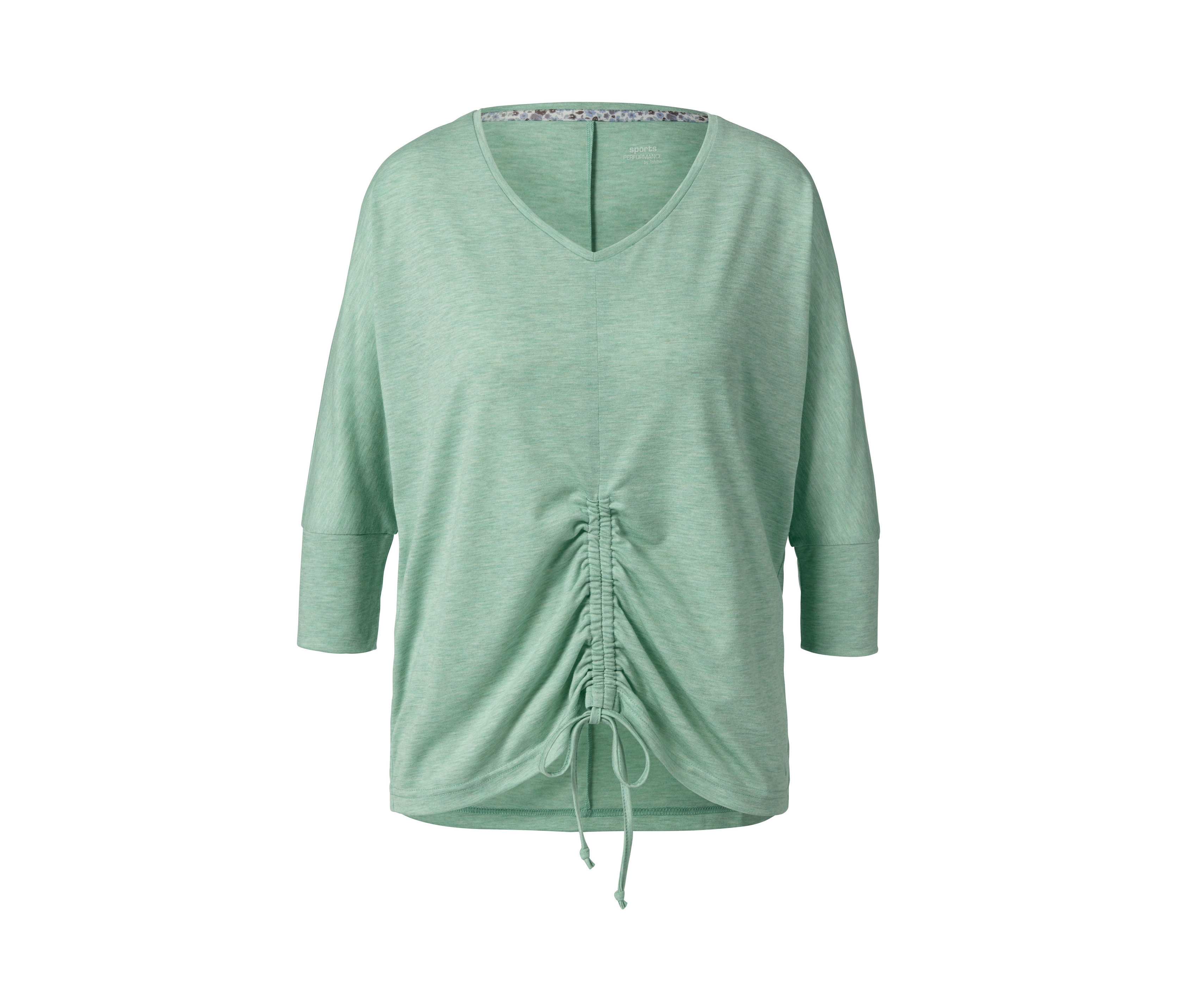 Tchibo - Koszulka do jogi i treningu z rękawem o długości 3/4- zielony