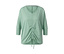 Zielona nakrapiana koszulka do jogi i treningu z rękawem o długości 3/4.