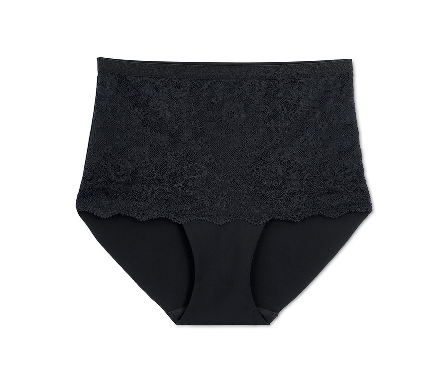 Czarne figi modelujące z wysokim stanem na białym tle.