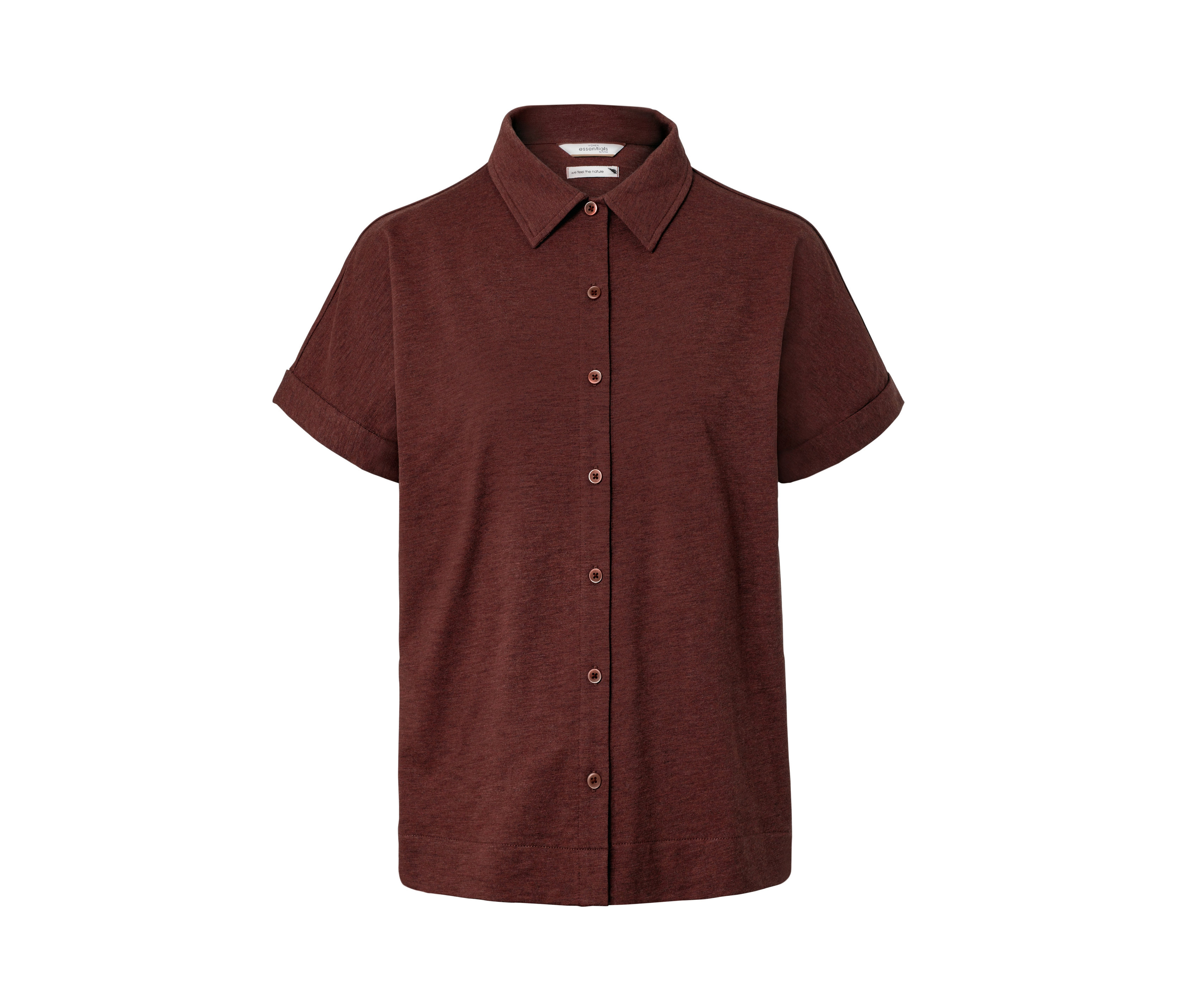 Tchibo - Bluzka z plisą z guzikami, brązowy