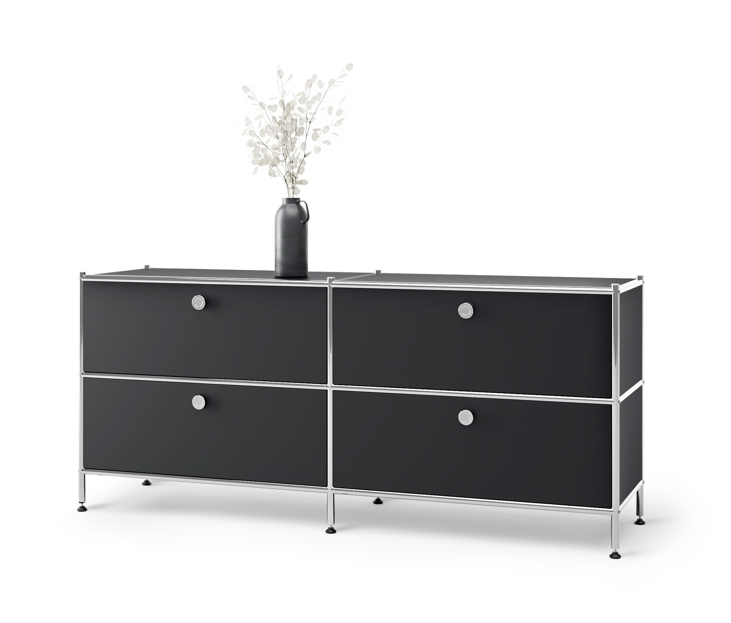 Tchibo - Niska szafka metalowa »Cn3« z 4 szufladami - kolor: czarny