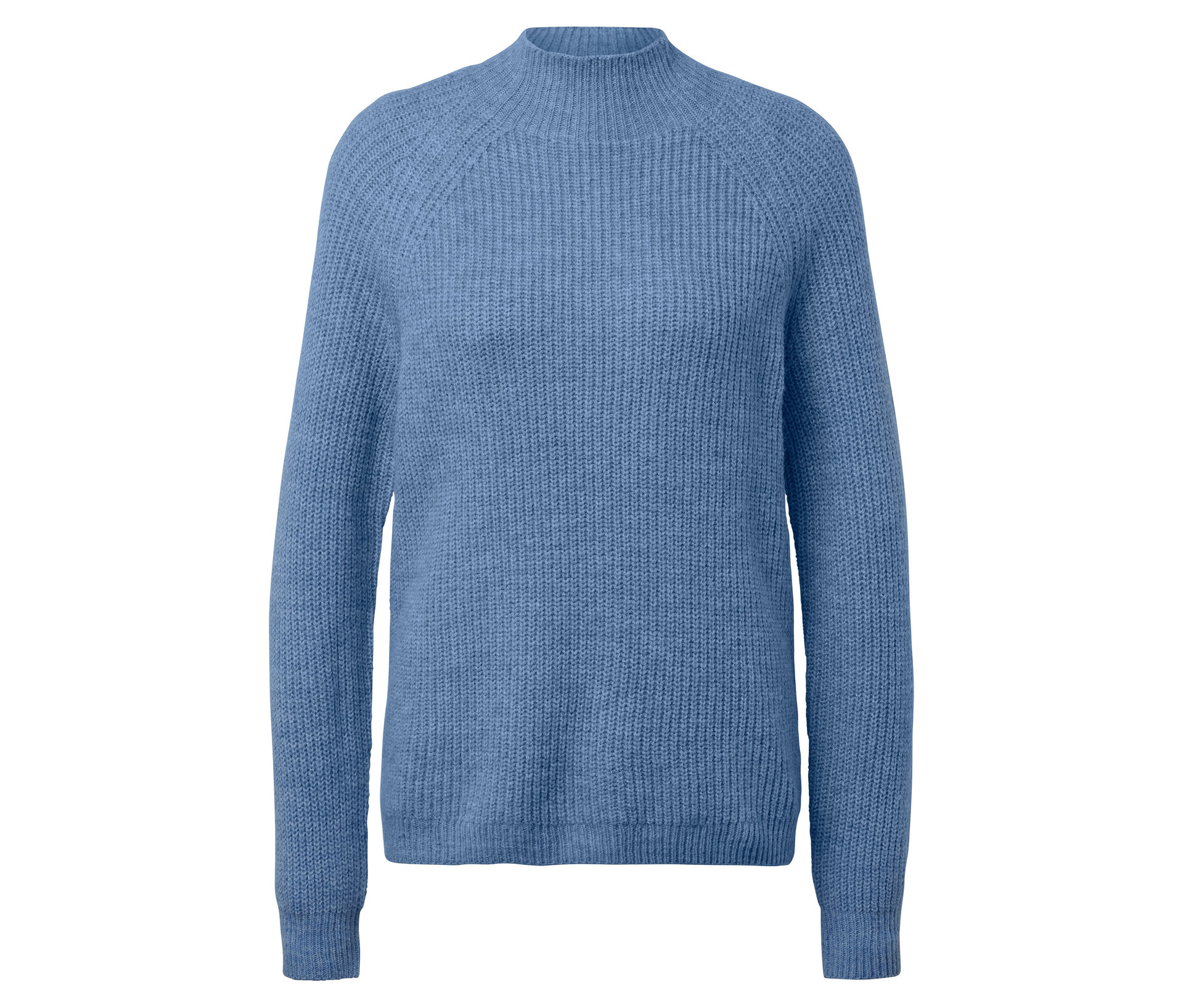 Tchibo - Sweter o grubym splocie ze stójką- niebieski