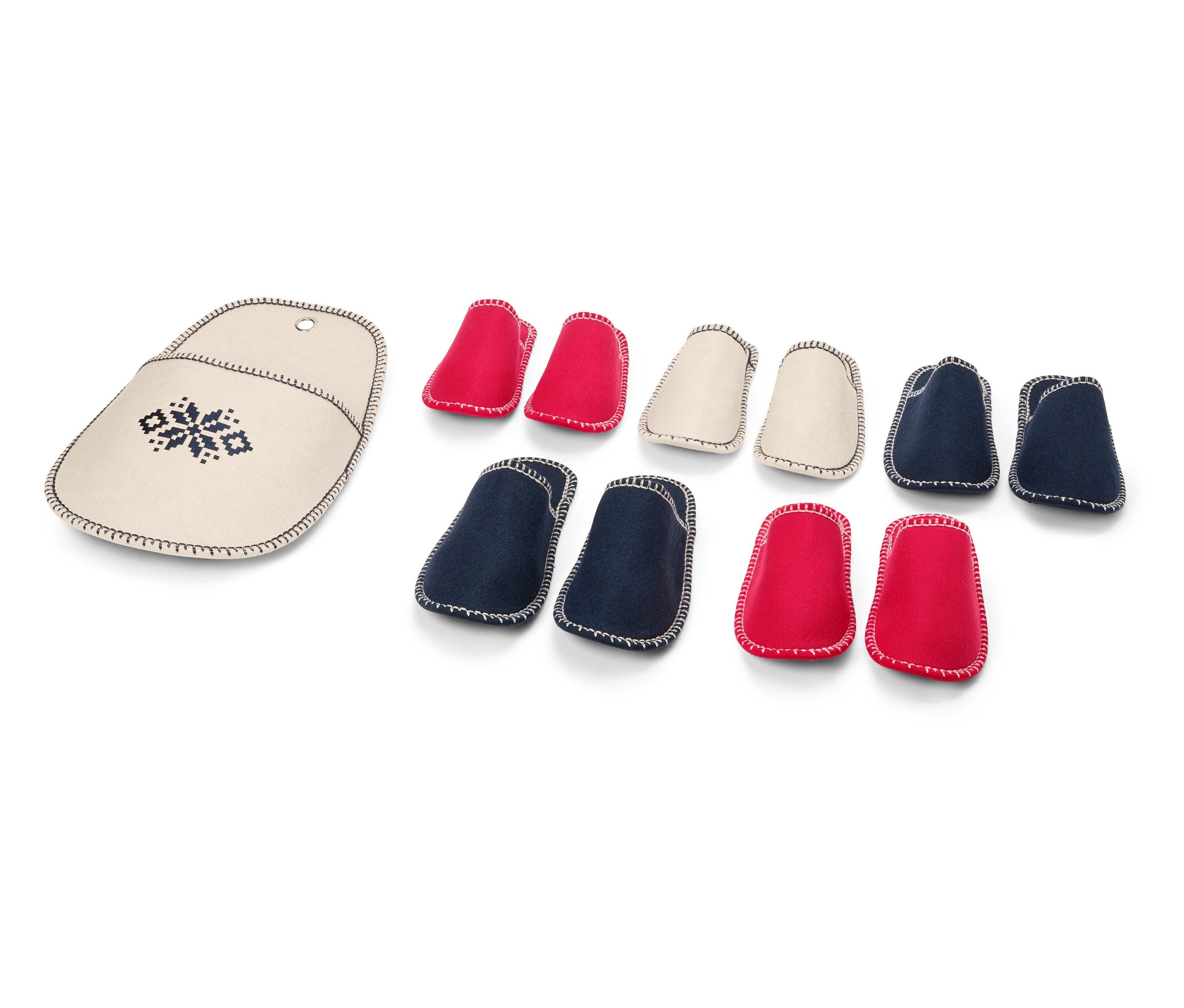 Tchibo - Zestaw kapci - kolor: niebieski/czerwony