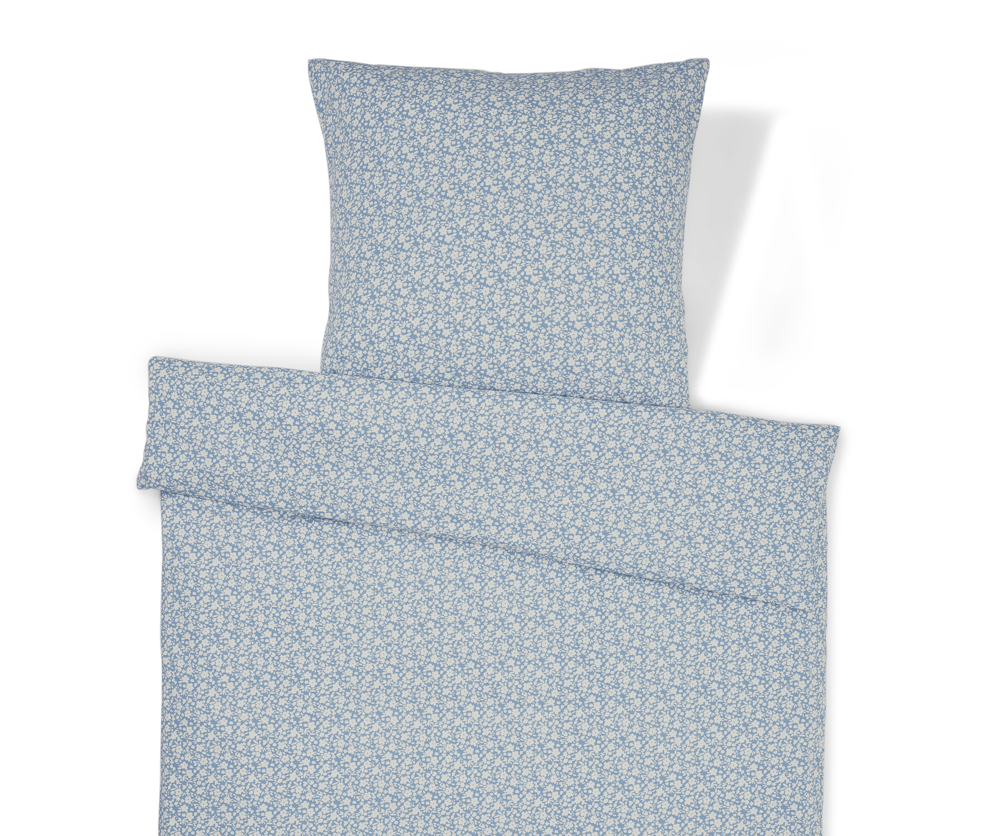 Tchibo - Pościel z dżerseju - kolor: biały/jasnoniebieski