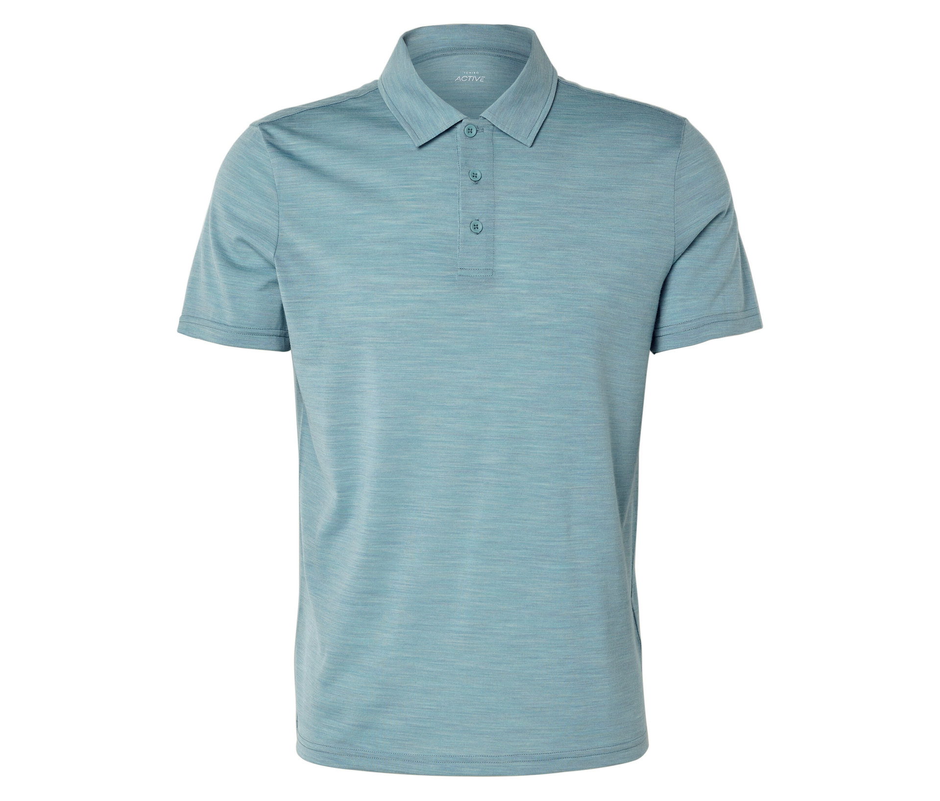 Tchibo - Koszulka polo z wełną merino- niebieski