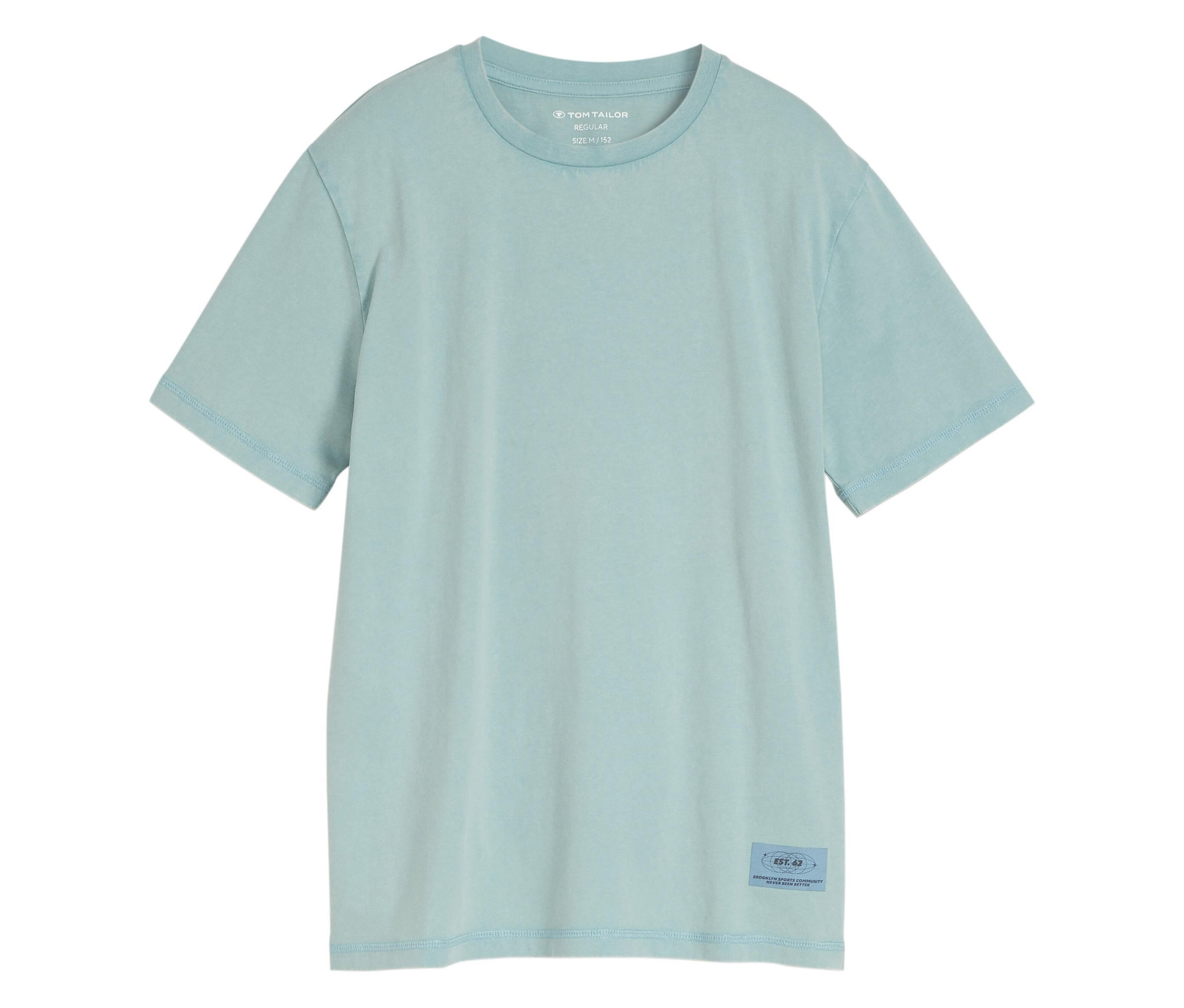 Koszulka basic Tom Tailor z efektem acid wash - mężczyzna- niebieski