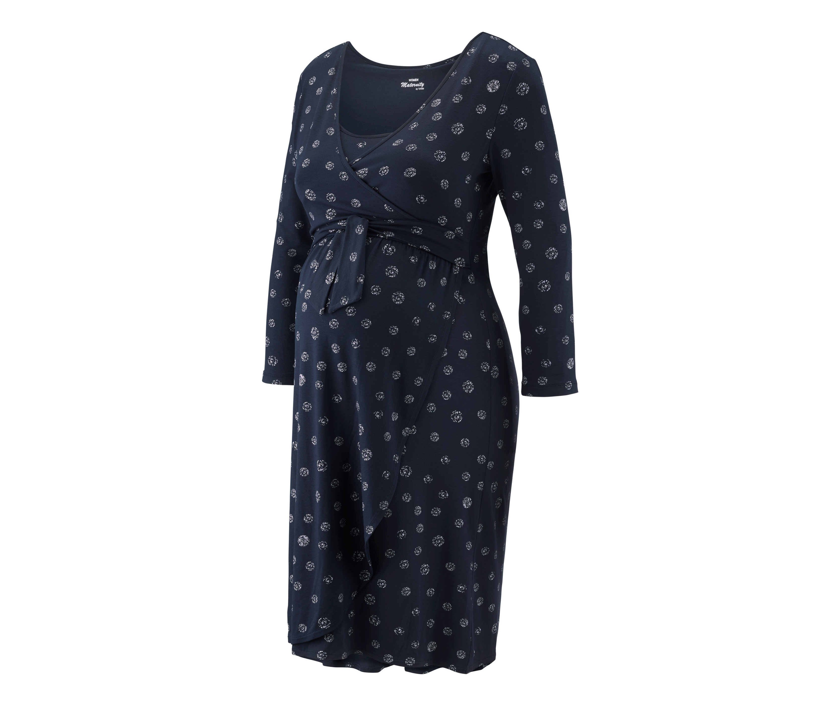 Tchibo - Sukienka ciążowa stylizowana na kopertową, biały/niebieski