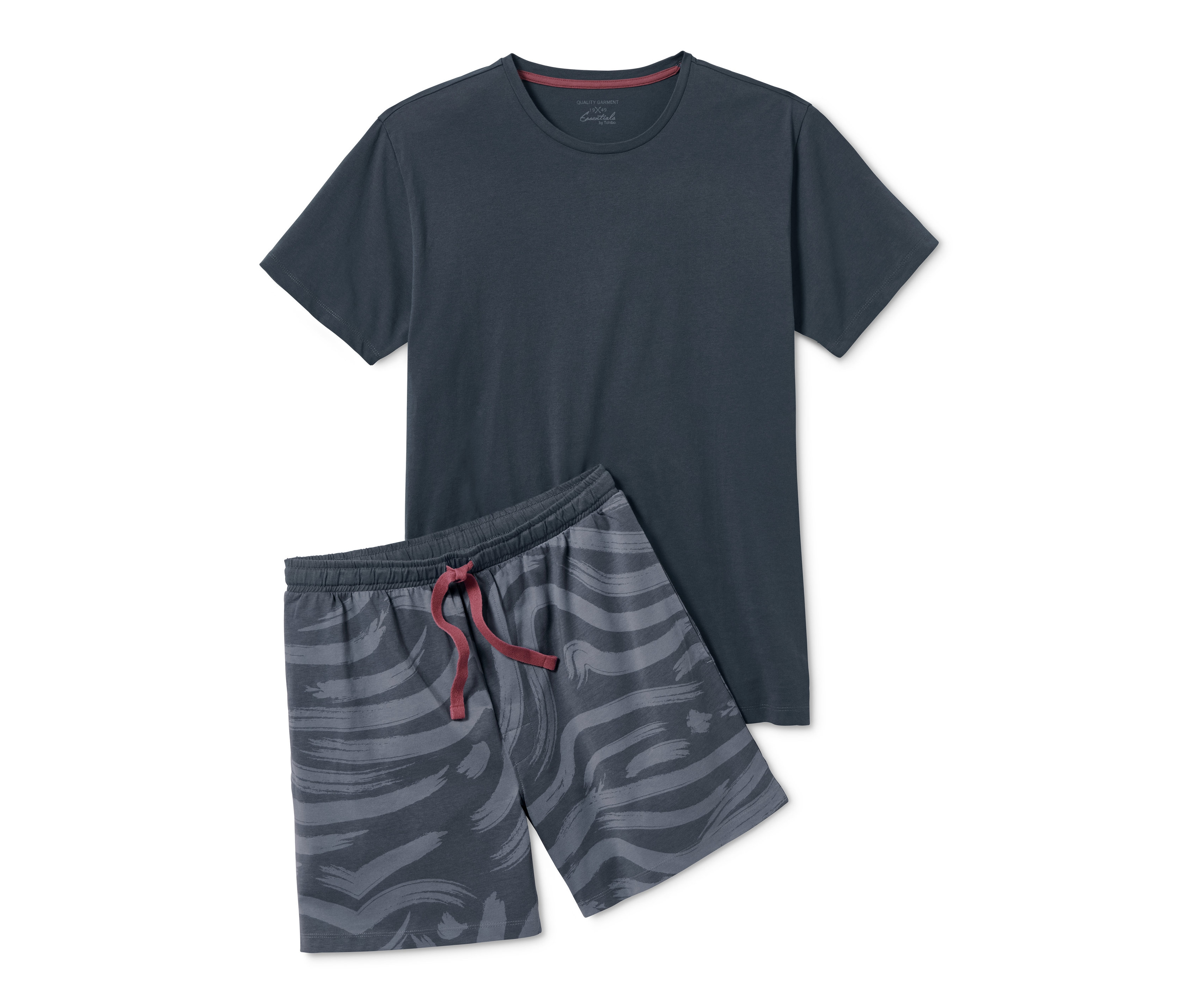 Tchibo - Piżama z krótkimi spodenkami, szary/niebieski/z nadrukiem