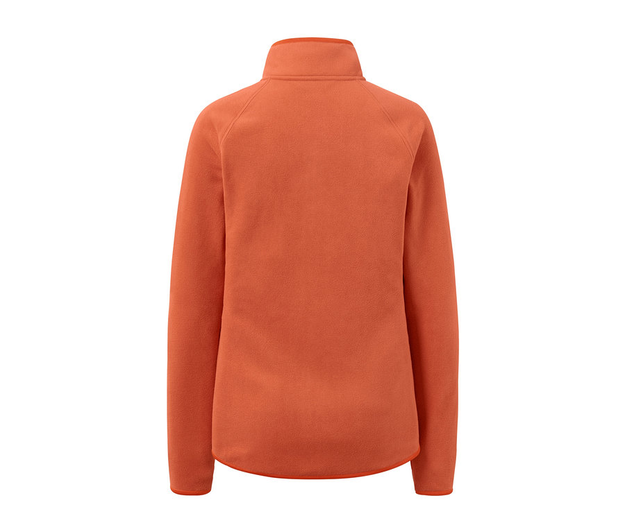 Widok z tyłu rozpinanej bluzy polarowej.