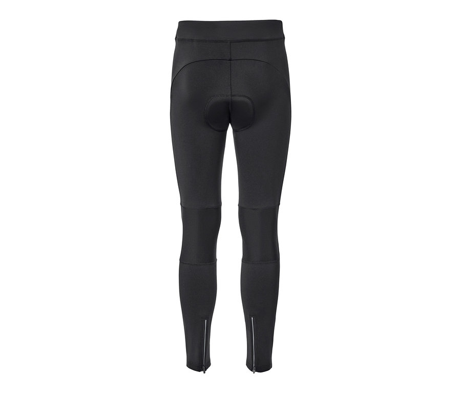 Czarne spodnie rowerowe.