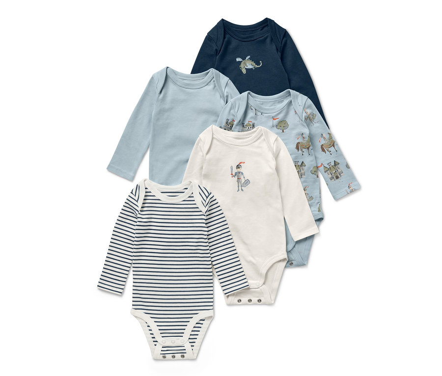 Pięć body niemowlęcych rosnących z dzieckiem, rycerz.