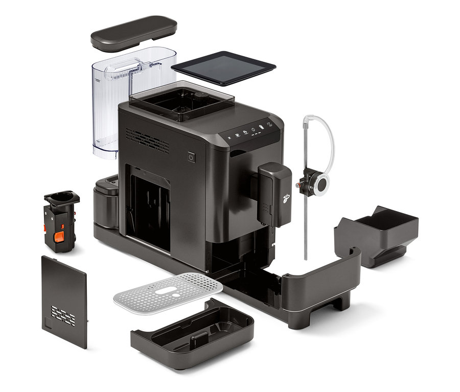 Rozłożony ekspres do kawy »Esperto 2 Milk« Granite Black.