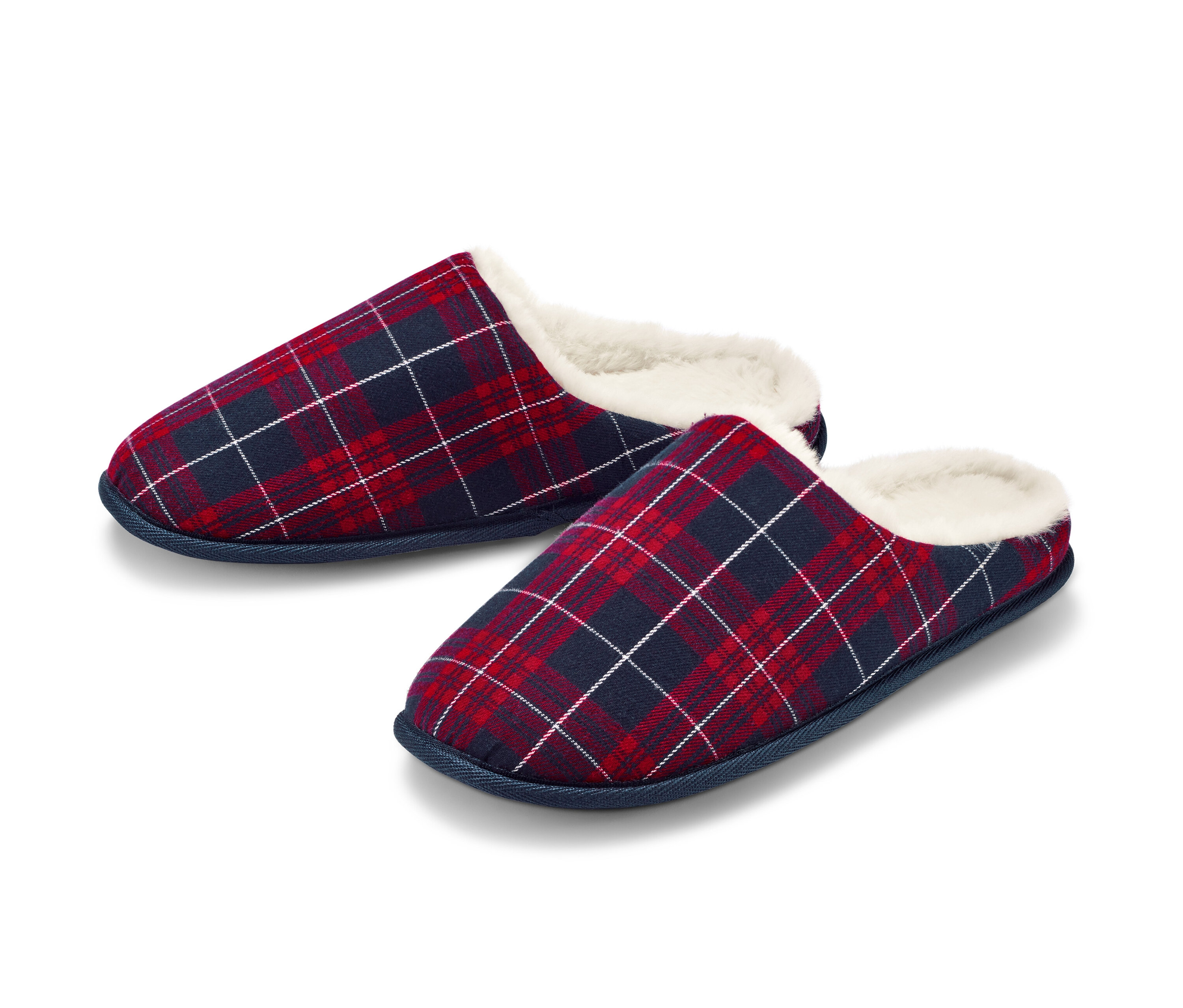 Tchibo - Kapcie- czerwony/niebieski/w kratkę