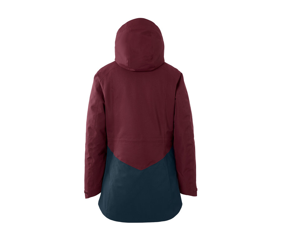 Widok z tyłu kurtki narciarskiej i snowbordowej.