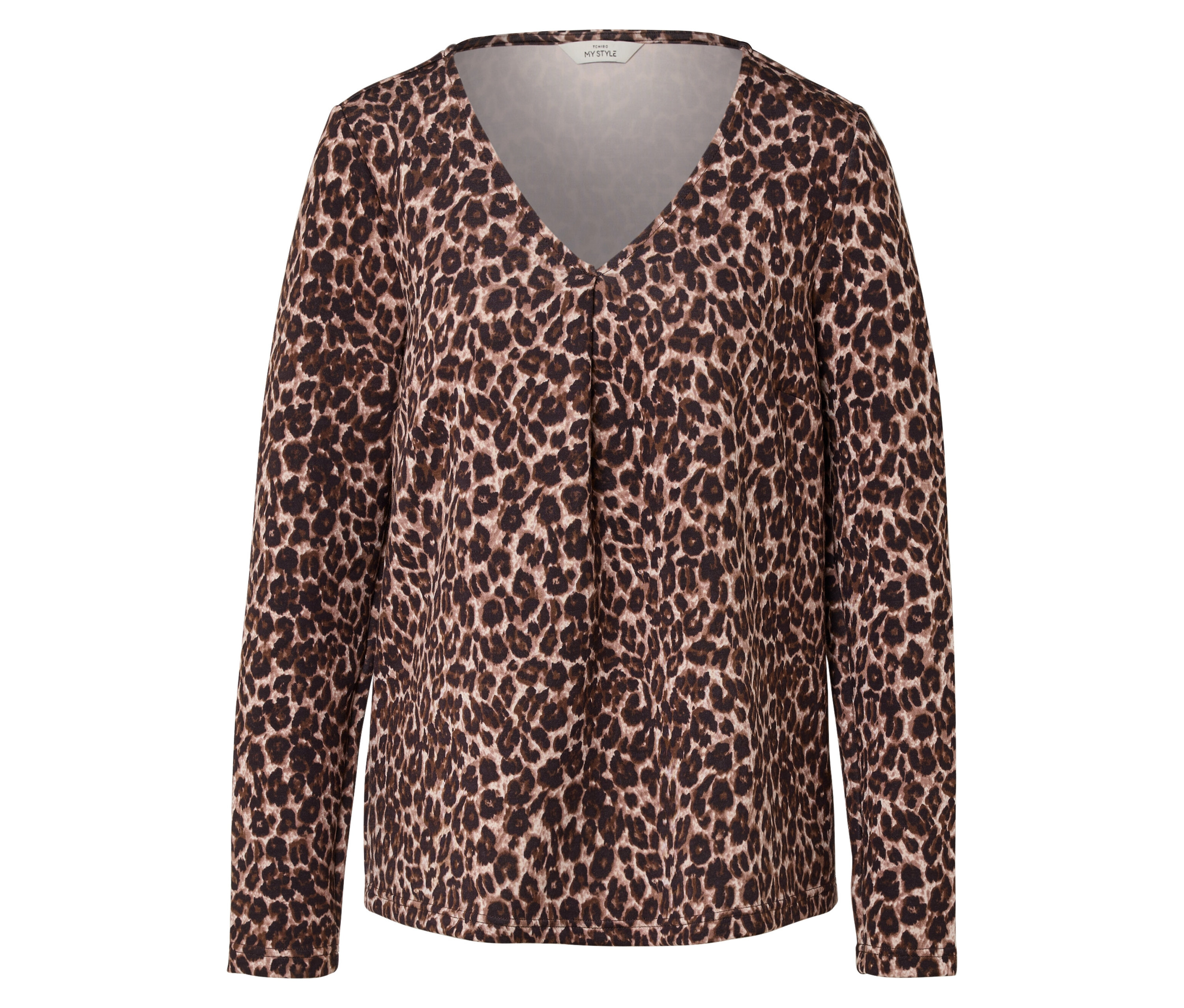 Tchibo - Bluzka z nadrukiem z mieszanki modalu- beżowy/brązowy/z nadrukiem