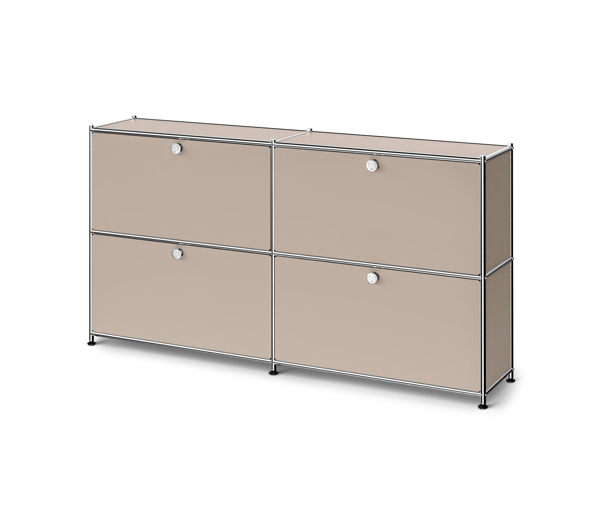 Tchibo - Metalowa szafka typu sideboard „Cn3 Slim Line” z 4 klapami, szarobeżowa