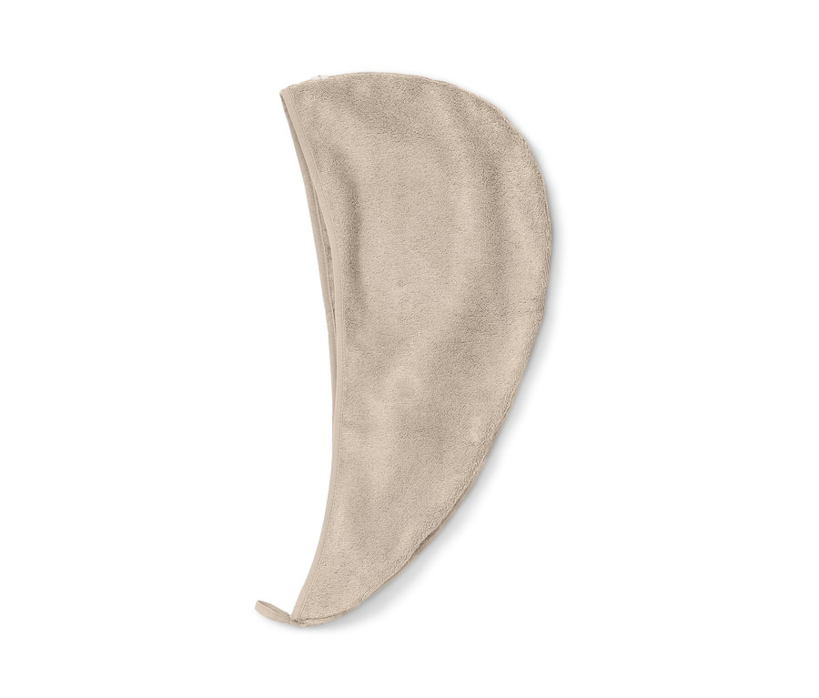 Beżowy, wyjątkowo chłonny ręcznik turban.