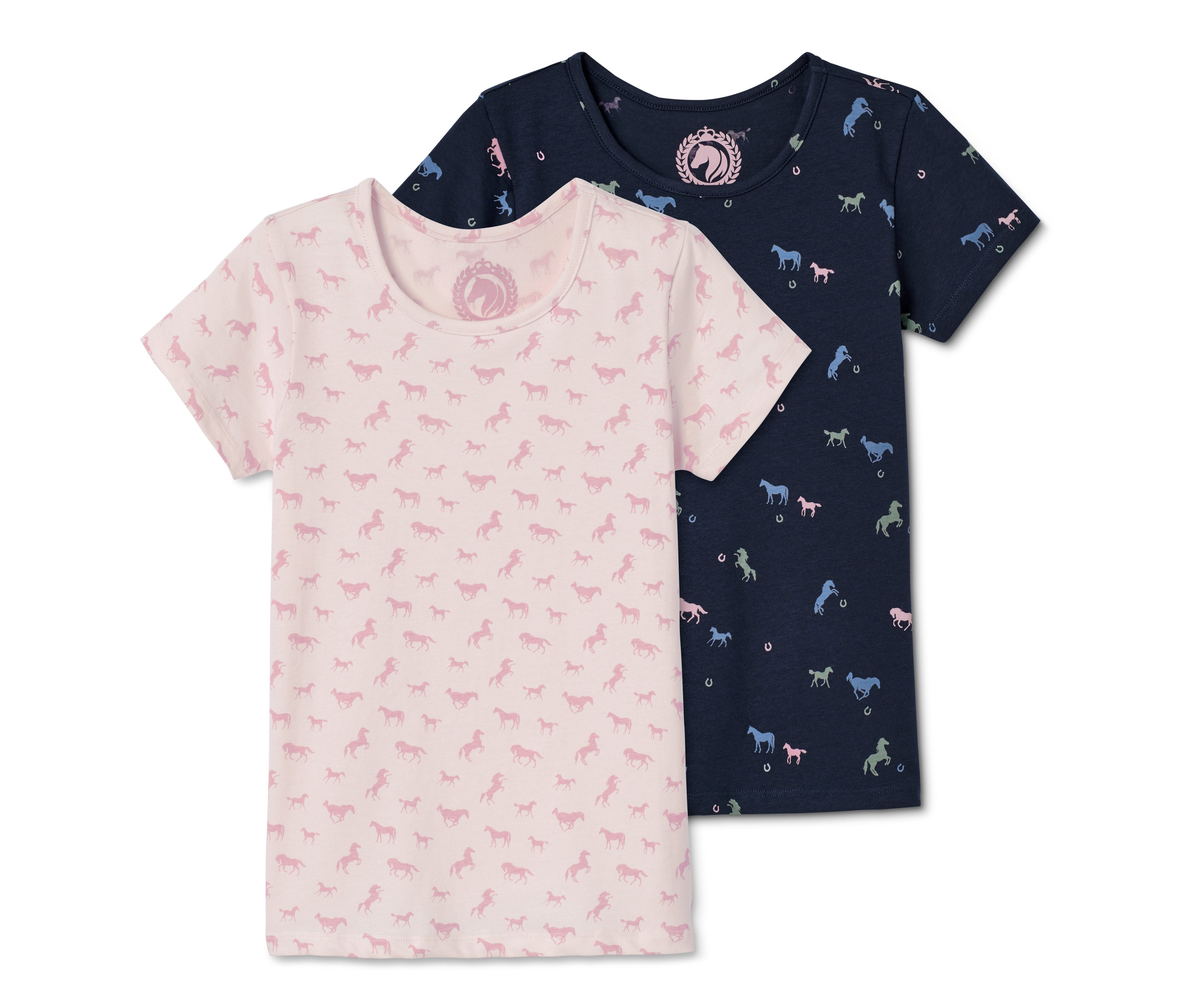 Tchibo - Koszulki z bawełny ekologicznej, niebieski/różowy/z nadrukiem