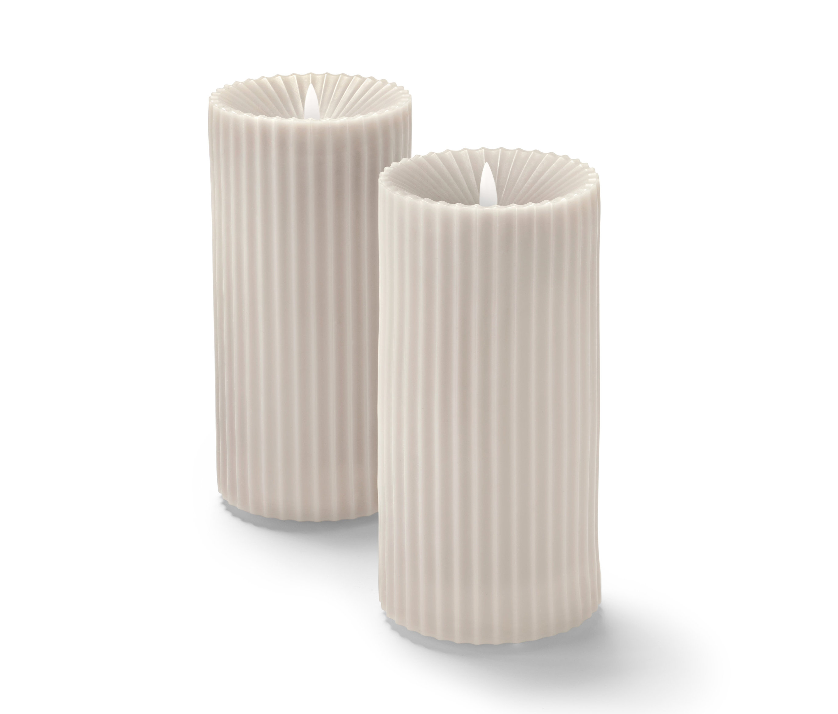 Tchibo - 2 świece LED z prawdziwego wosku do użytku na zewnątrz - kolor: szary