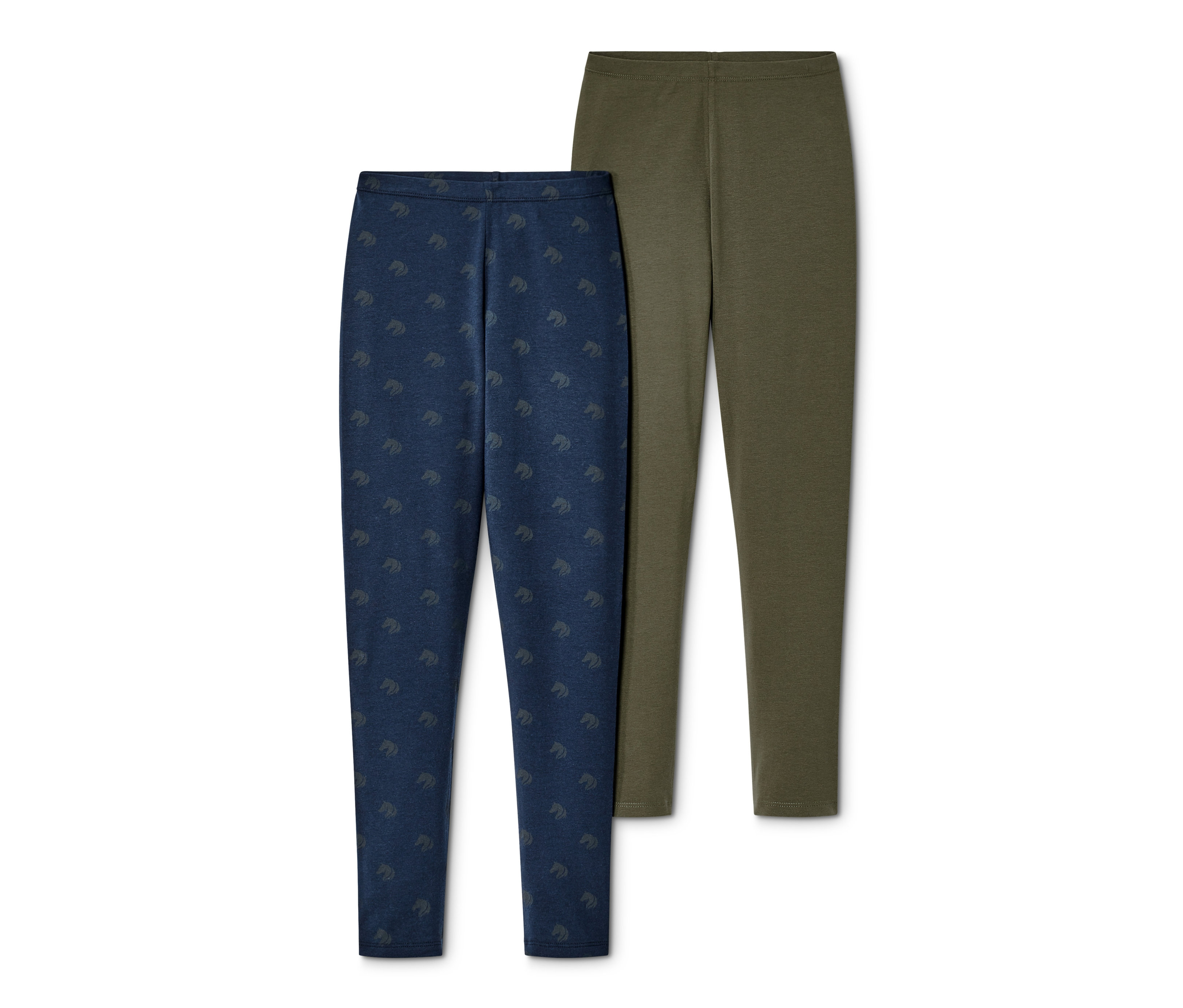 Tchibo - Legginsy dziecięce- zielony/niebieski/z nadrukiem