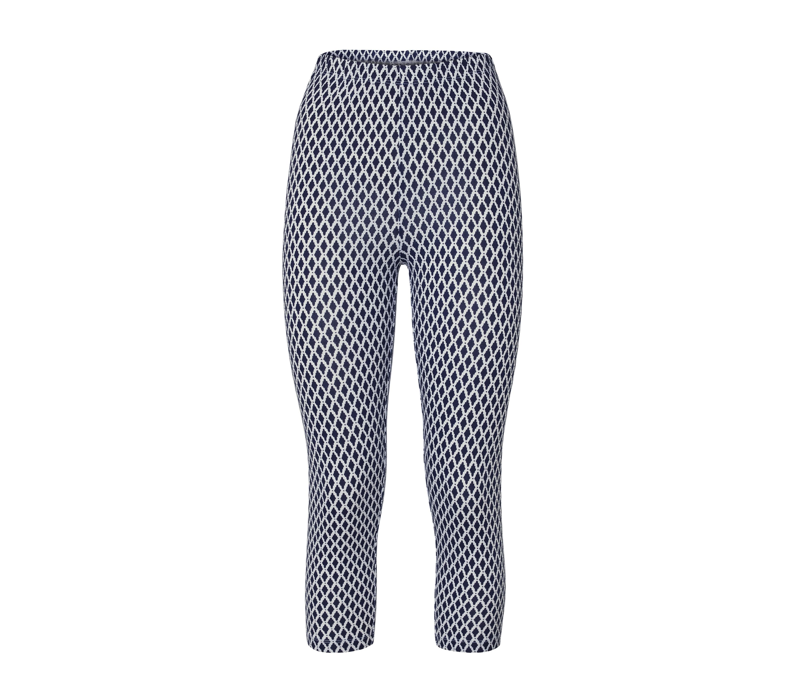 Tchibo - Wzorzyste legginsy o długości 3/4, biały/niebieski