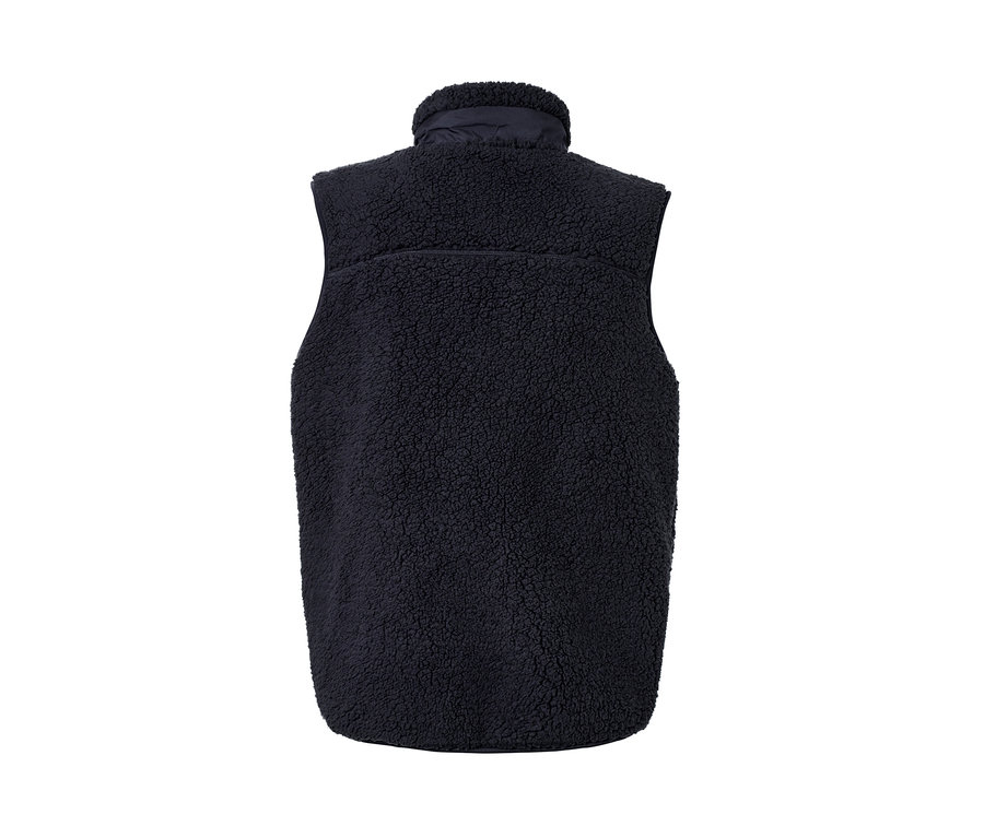 Granatowa kamizelka z pluszu.