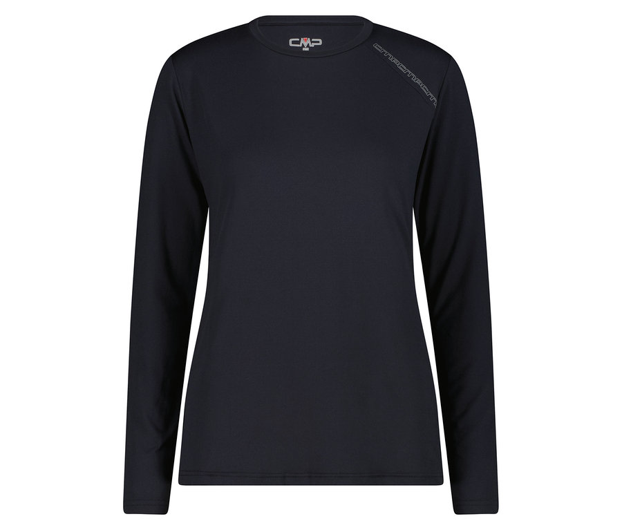 Granatowa koszulka z długim rękawem.