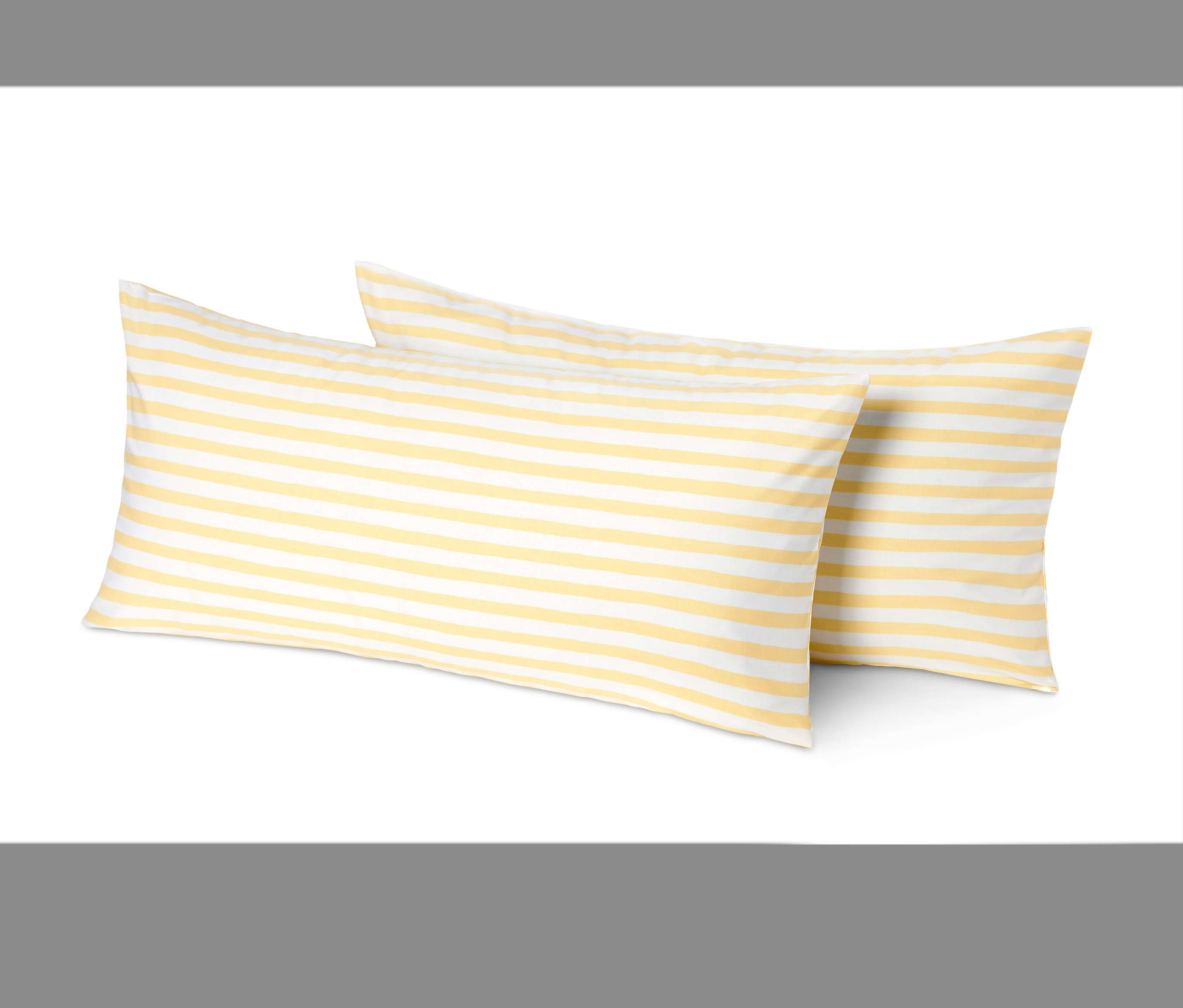 Tchibo - Poszewki na poduszki ze wzmocnionej bawełny - kolor: biały/żółty